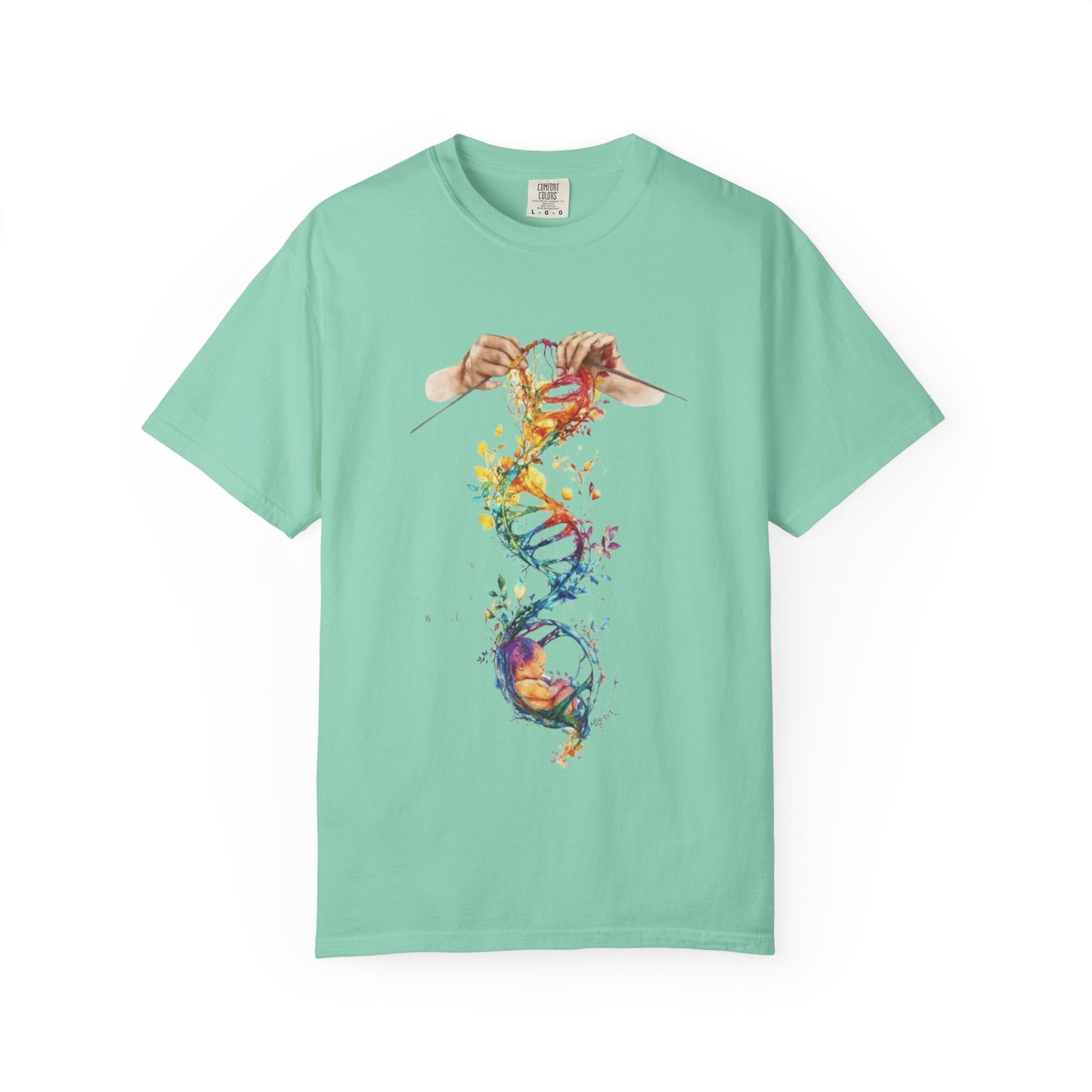 👚 Soft. Stylish. Mom-approved. Order now and gift her something she'll actually wear! Colorful DNA Art Unisex T-shirt, Science Tee, Creative Garment, Gift for Scientists,