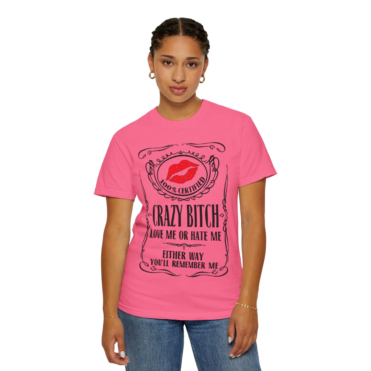 Sarcasm in Style – Funny Graphic Tee" Crazy Bitch Unisex T-Shirt | Fun Casual Wear, Gift for Friends, Birthday Humor Tee, Playful Statement Shirt,