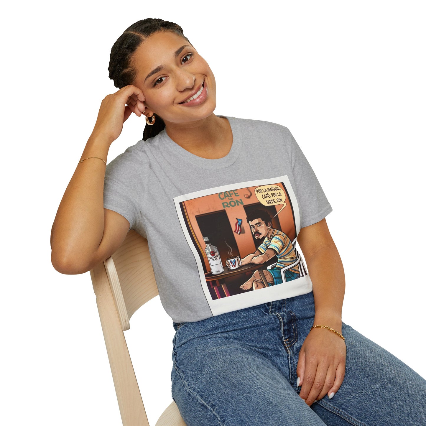 POR LA MANANA CAFE Coffee Lovers, Casual Wear, Unisex Fashion Proud Puerto Rican Tee Puerto Rican Heritage Shirt