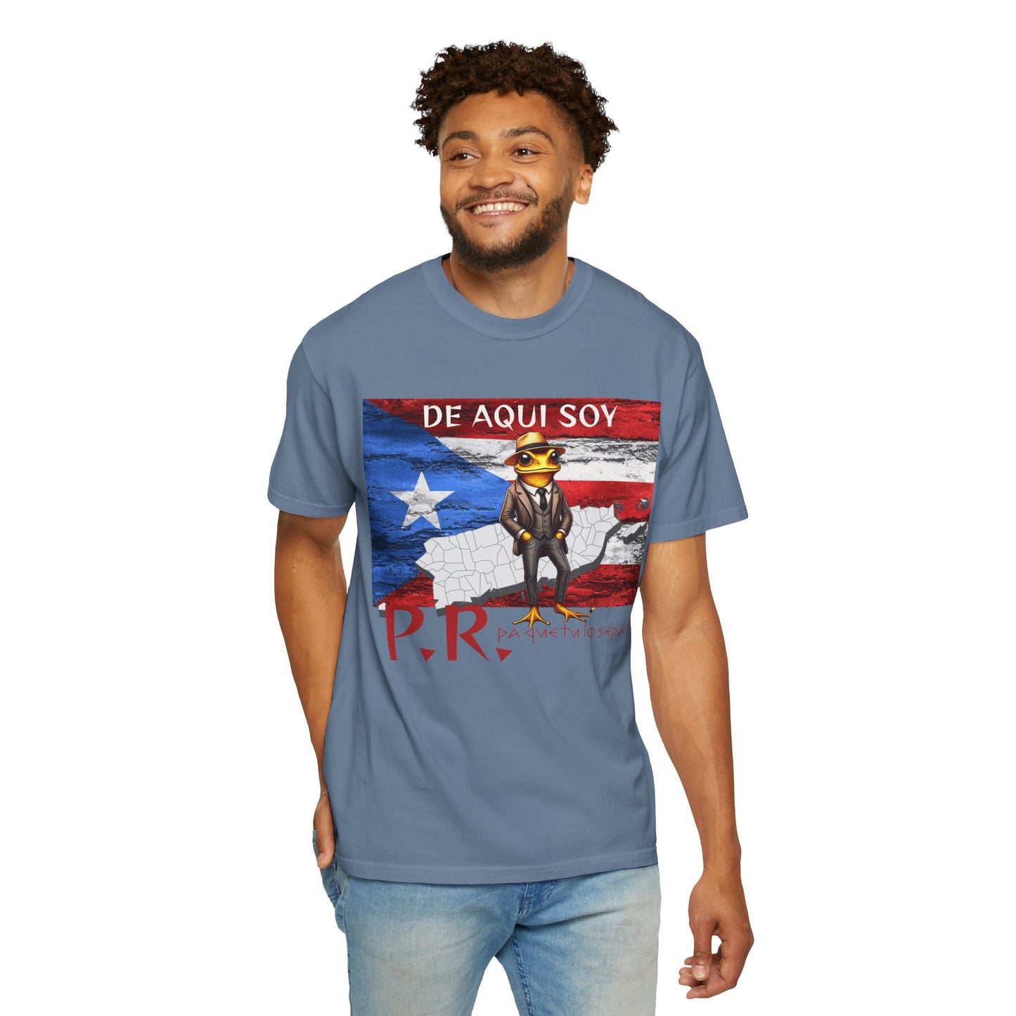 Puerto Rican Pride T-Shirt, Fun Casual Wear, Unisex Garment-Dyed Tee, Perfect for Celebrations, Cultural Identity Shirt