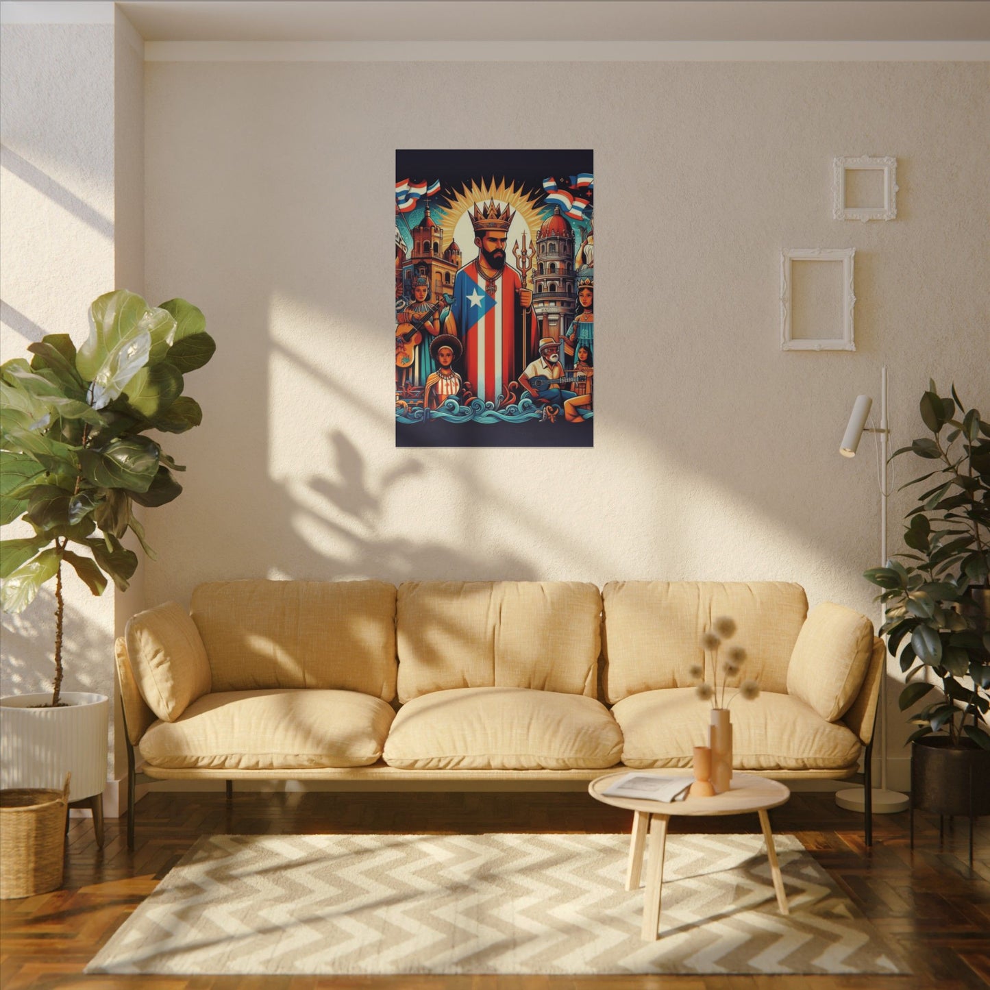 Vibrant Puerto Rican Art Canvas, Cultural Wall Decor, Celebration Decor, Unique Gift, Home Accent, Multi-Size