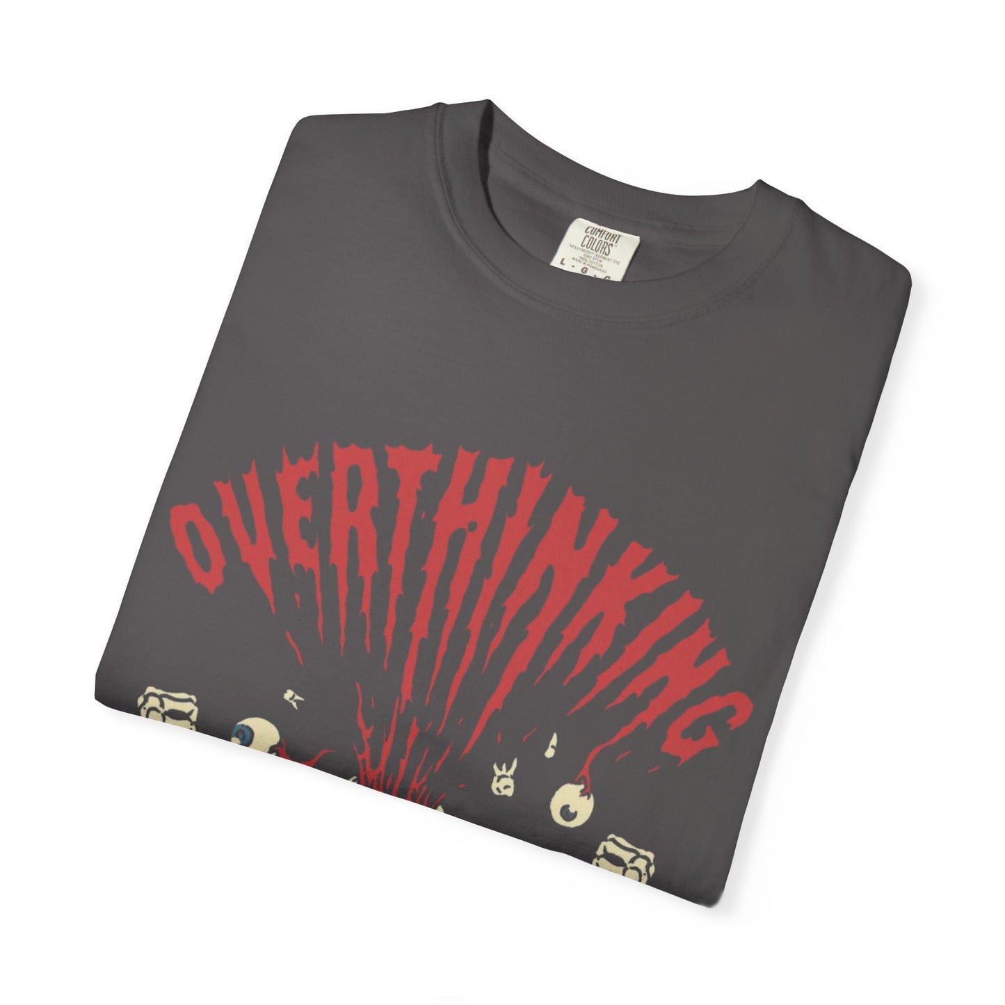 Mentally on Vacation Overthinking Garment-Dyed Unisex T-Shirt, Casual Wear, Gift for Anxiety Awareness, Self-Care Apparel, Unique Graphic Tee