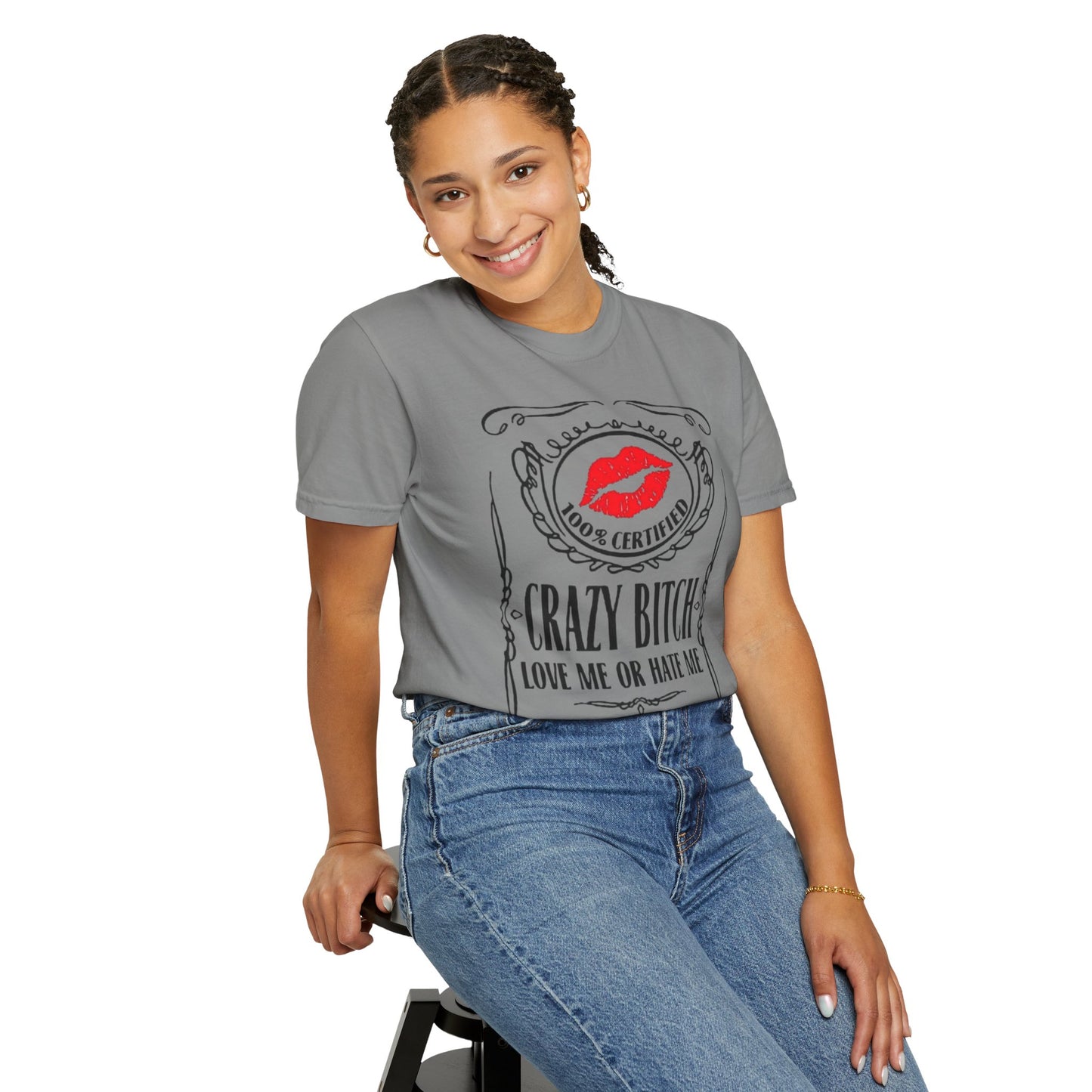 Sarcasm in Style – Funny Graphic Tee" Crazy Bitch Unisex T-Shirt | Fun Casual Wear, Gift for Friends, Birthday Humor Tee, Playful Statement Shirt,