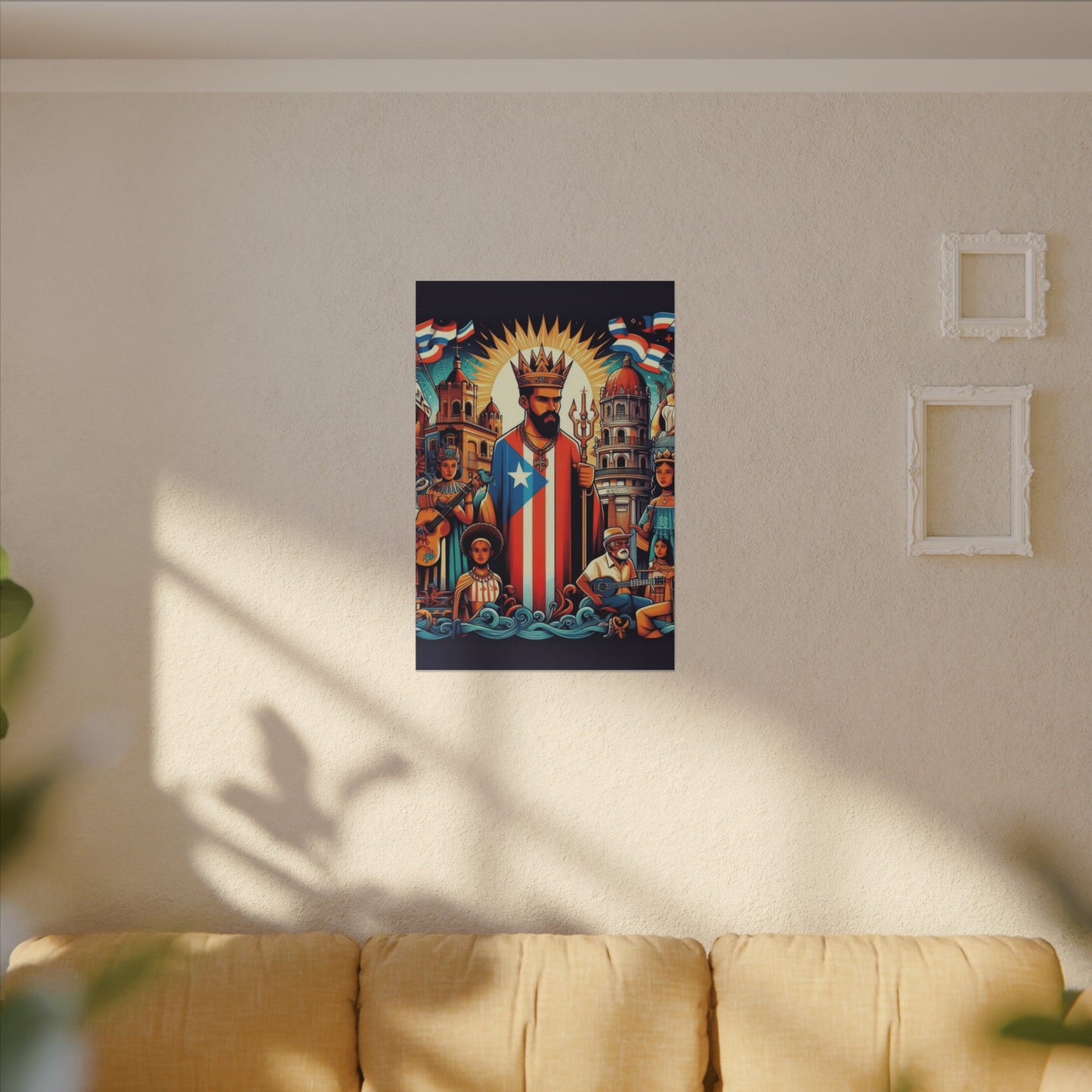 Vibrant Puerto Rican Art Canvas, Cultural Wall Decor, Celebration Decor, Unique Gift, Home Accent, Multi-Size