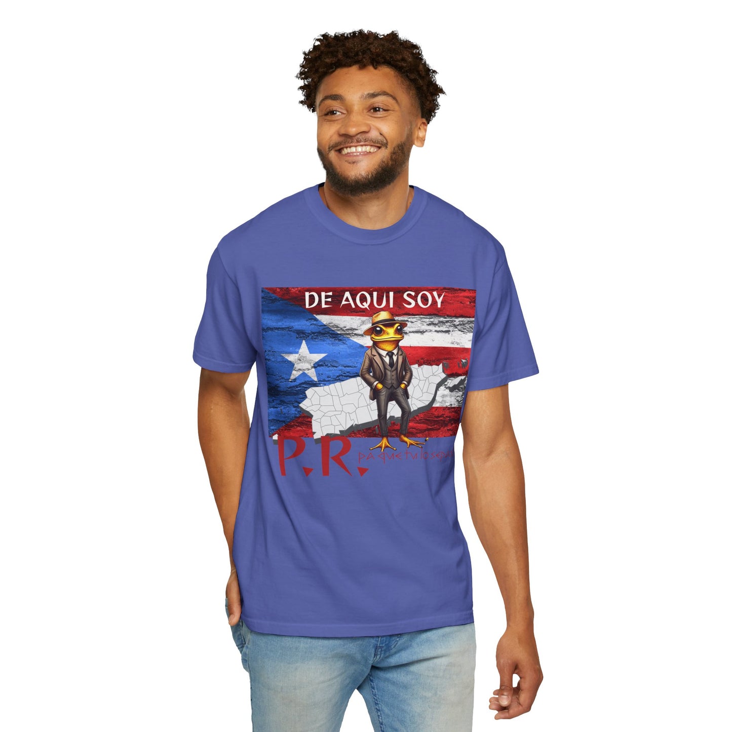 Puerto Rican Pride T-Shirt, Fun Casual Wear, Unisex Garment-Dyed Tee, Perfect for Celebrations, Cultural Identity Shirt