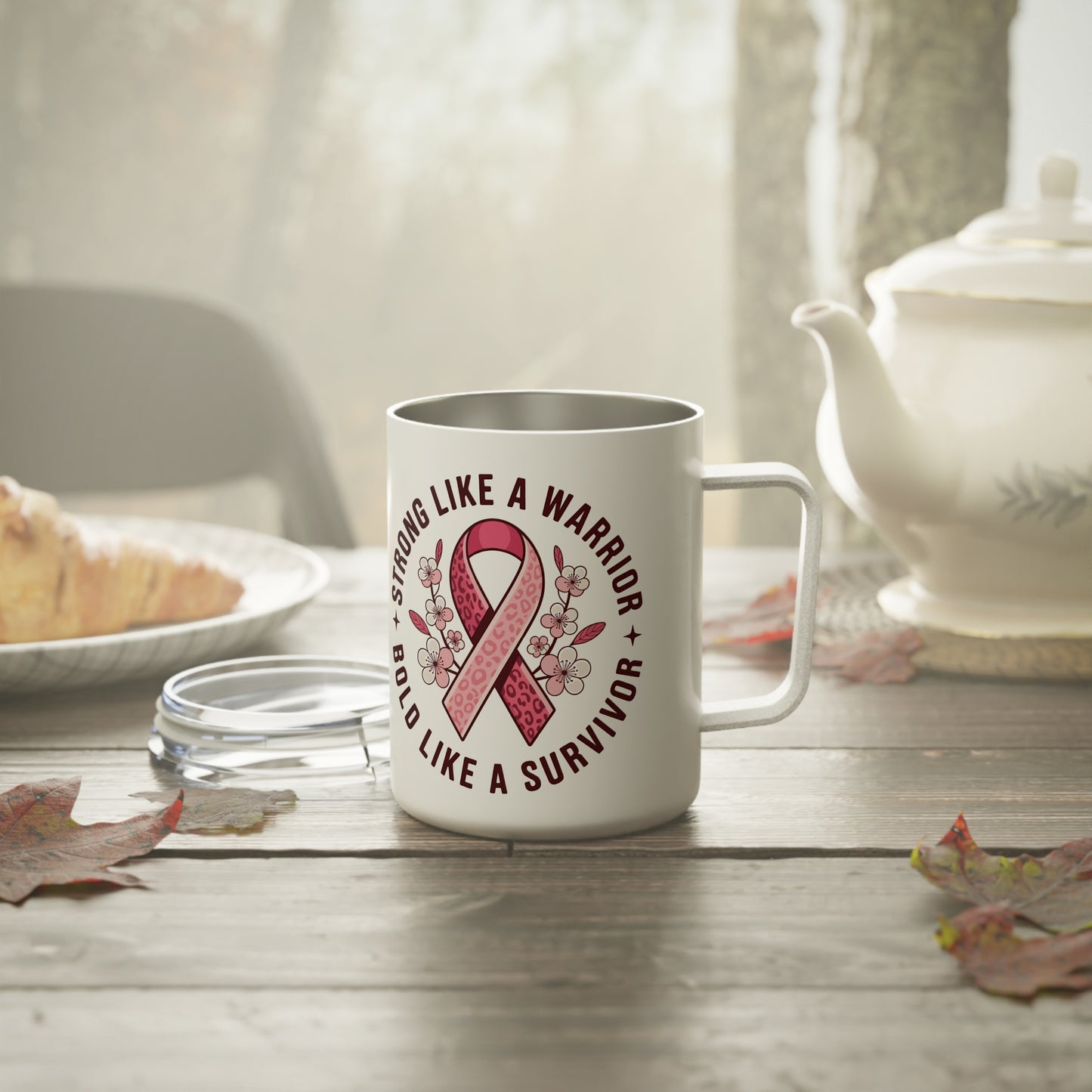 Cancer Survivor Mug WarriorMindset Inspirational Coffee Mug for Cancer Survivors - 10oz Insulated Travel Mug