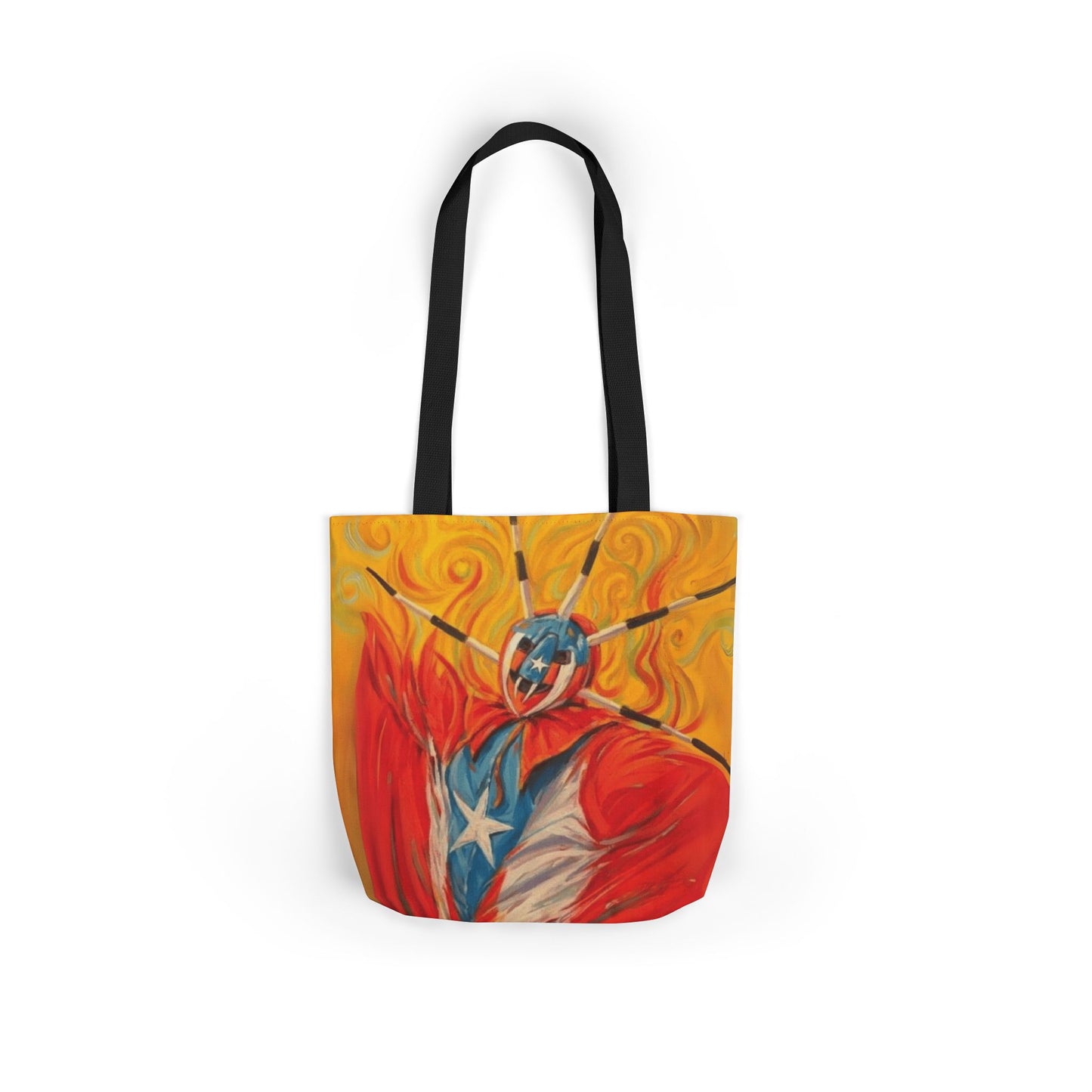 Tropical Love: Tote Bags with Puerto Rican Designs" Puerto Rico Vibrant Tote Bag, 5-Color Straps