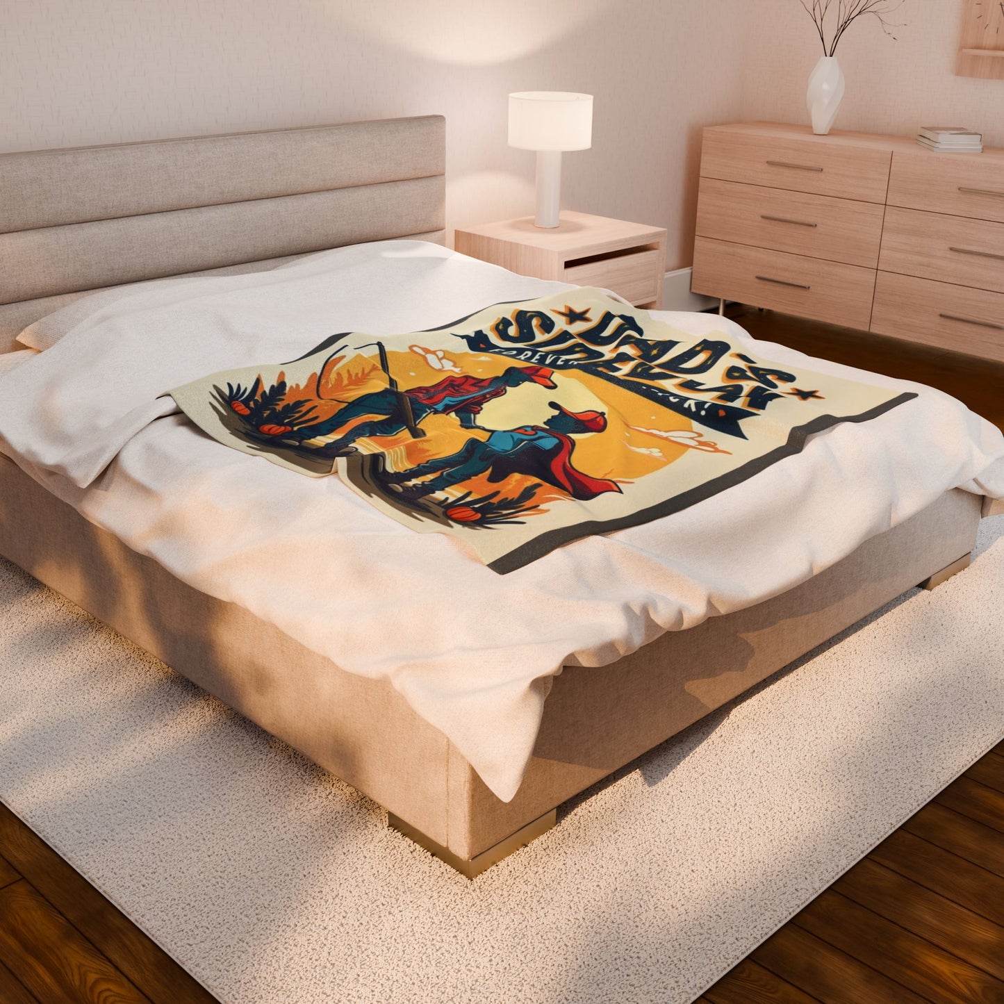 Dad's Sidekick Plush Blanket, Cozy Throw for Father & Son, Father's Day Gift, Family Bonding, Kid's Room Decor