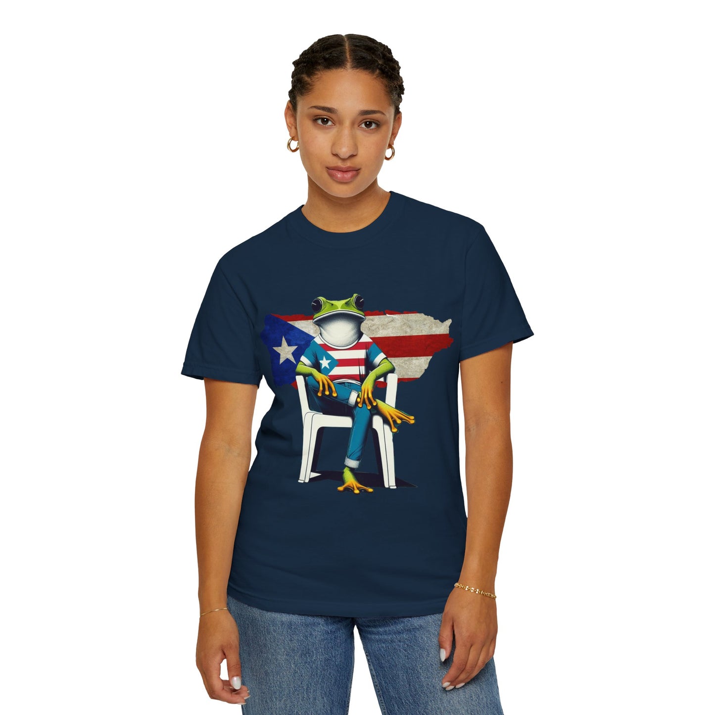 Patriotic Puerto Rican Shirt Patriotic Frog T-shirt, Humor Shirt, Gift for Nature Lovers, Summer BBQ Outfit