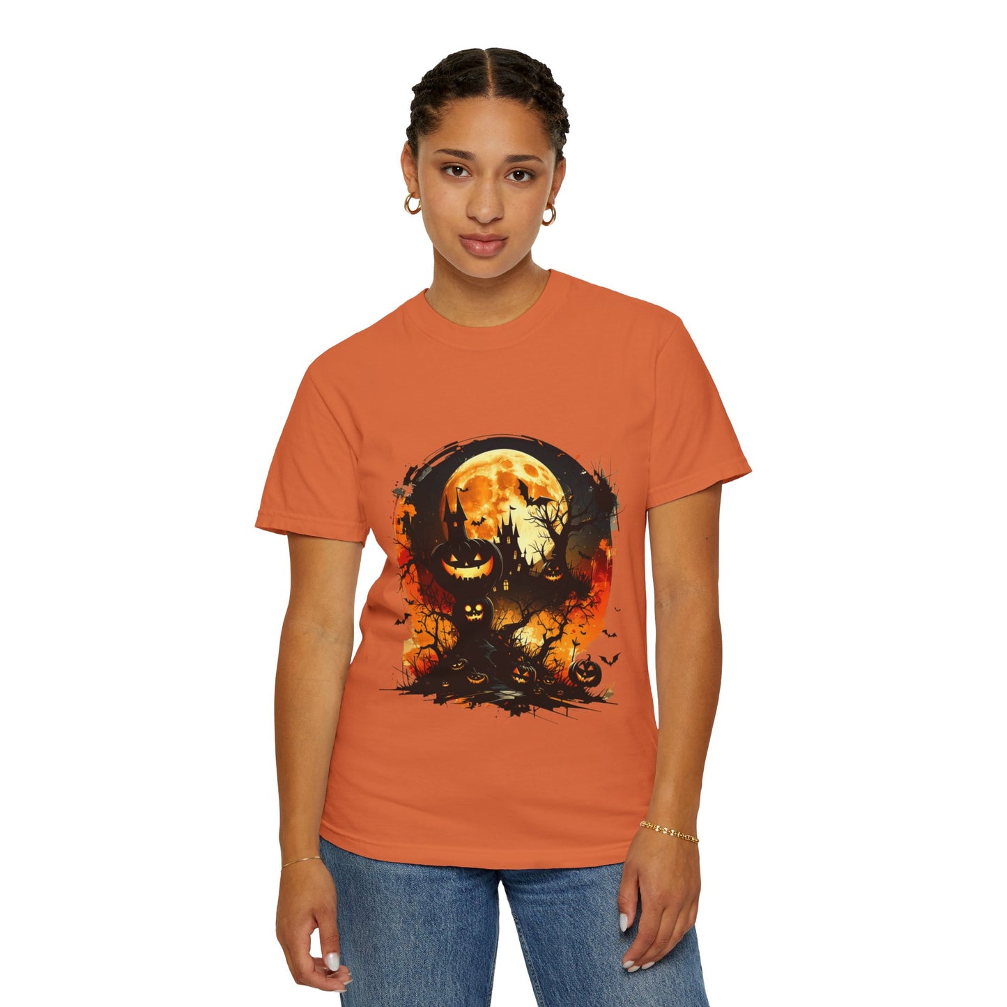 Halloween Moon Graphic T-shirt, Unisex Spooky Shirt, Fall Outfit, October Fest Tee, Halloween Party Wear, Trick or Treat T-shirt