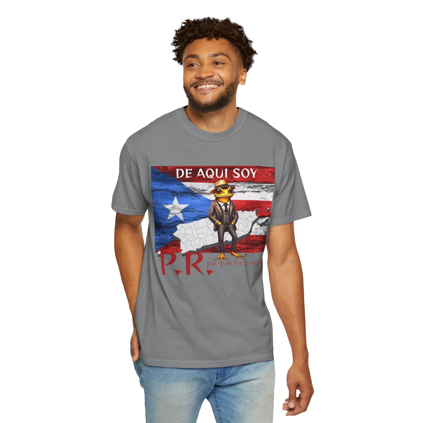 Puerto Rican Pride T-Shirt, Fun Casual Wear, Unisex Garment-Dyed Tee, Perfect for Celebrations, Cultural Identity Shirt