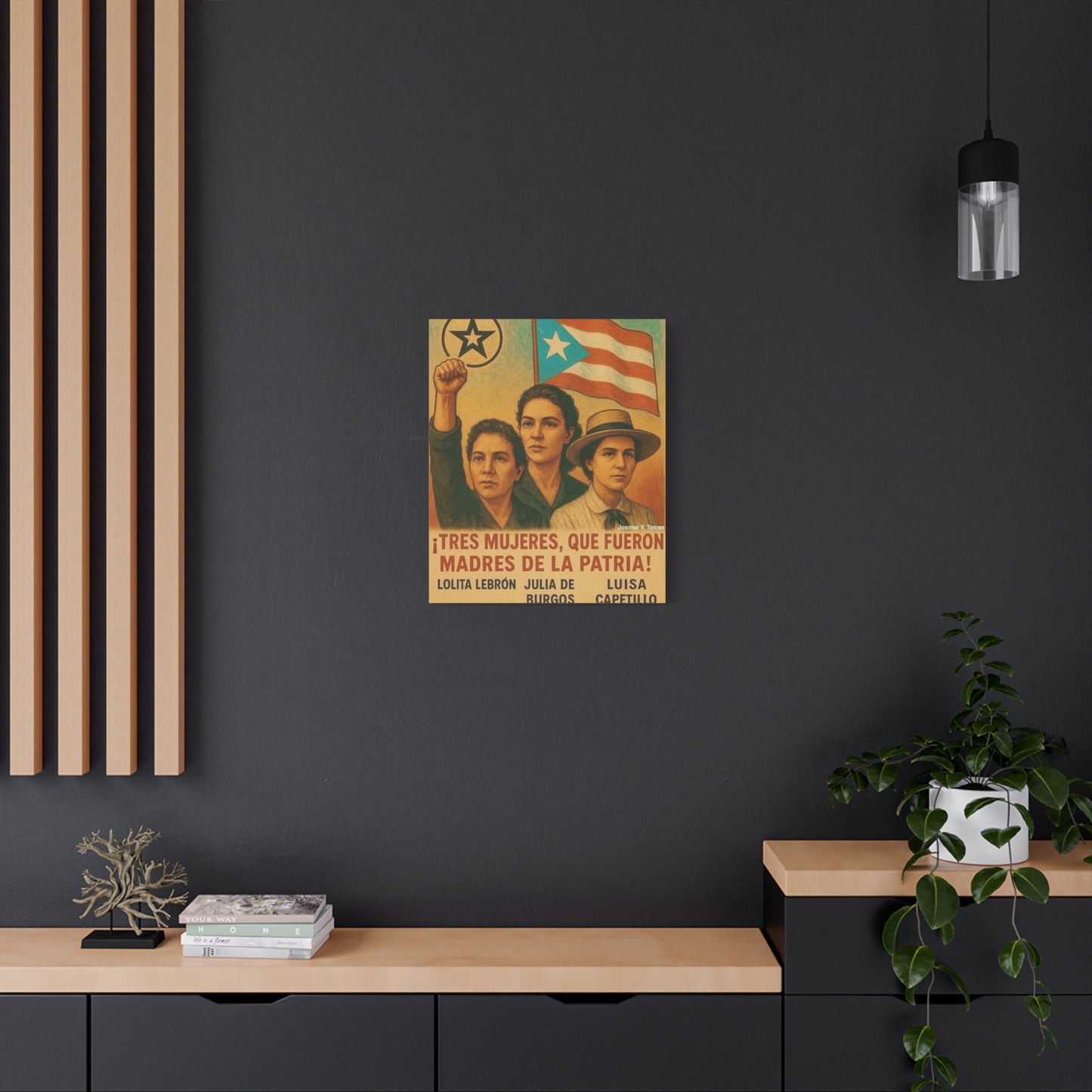 Inspirational Puerto Rican Women Canvas Wall Art, Feminist Gift, Activism Decor, Home Office Wall Art, Puerto Rico Pride