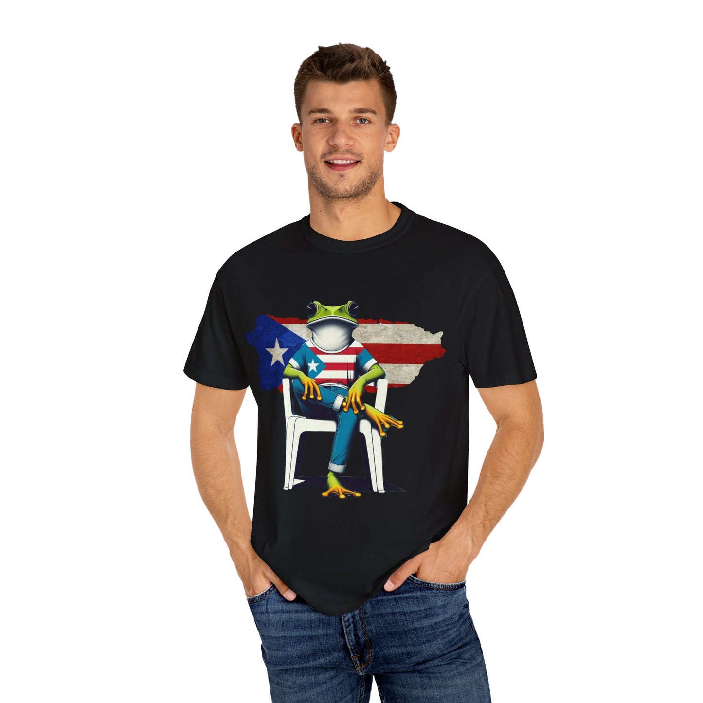 Patriotic Puerto Rican Shirt Patriotic Frog T-shirt, Humor Shirt, Gift for Nature Lovers, Summer BBQ Outfit