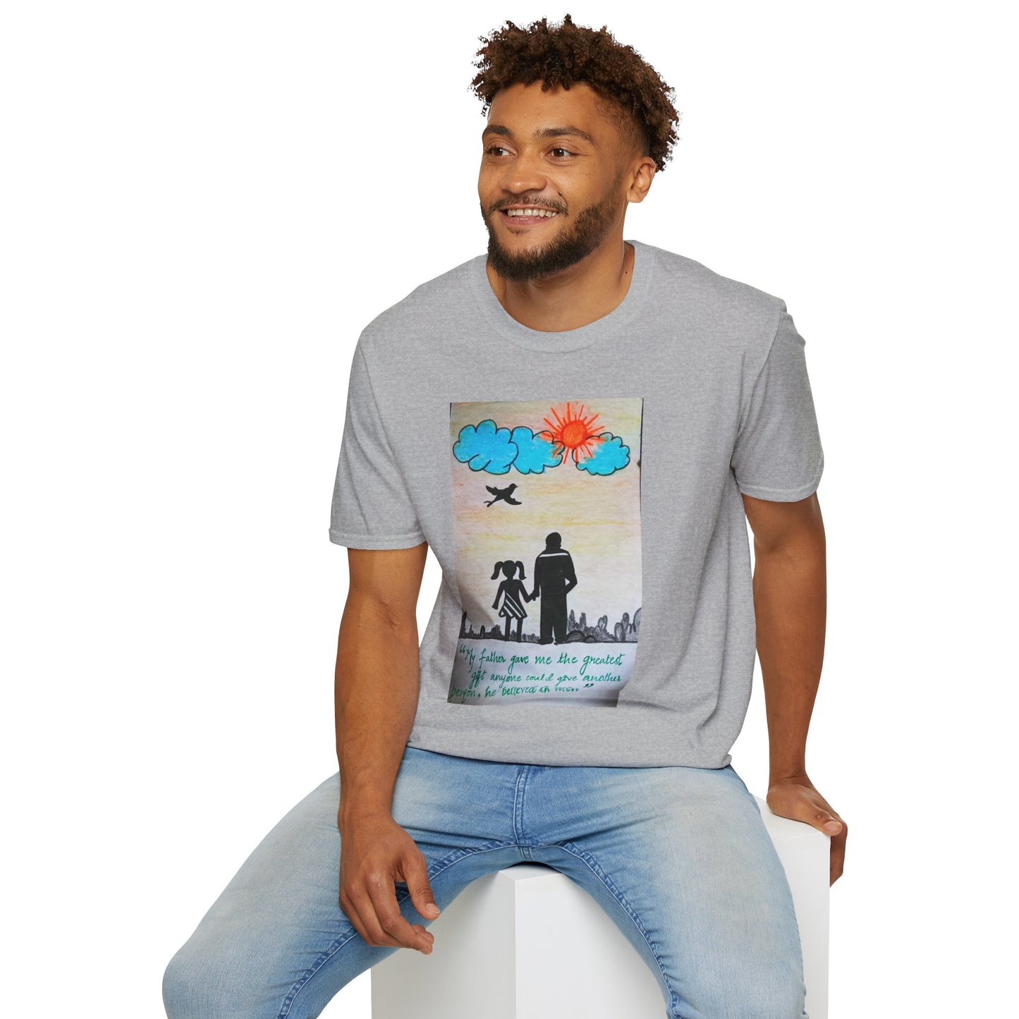 Inspirational Father-Daughter T-Shirt, Unisex Softstyle Tee for Family Bonding, Gift for Dads, Father's Day, Birthday