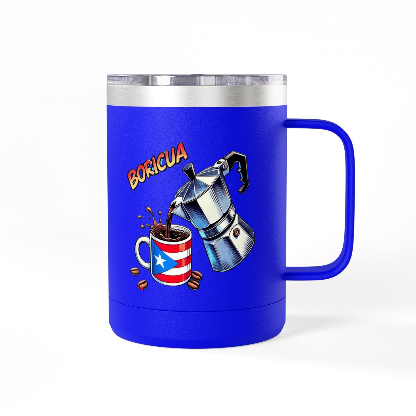Puerto Rican Coffee Mug Tumbler, 15oz | Great Gift for Coffee Lovers, Unique Kitchen Decor, Perfect for Birthdays & Holidays