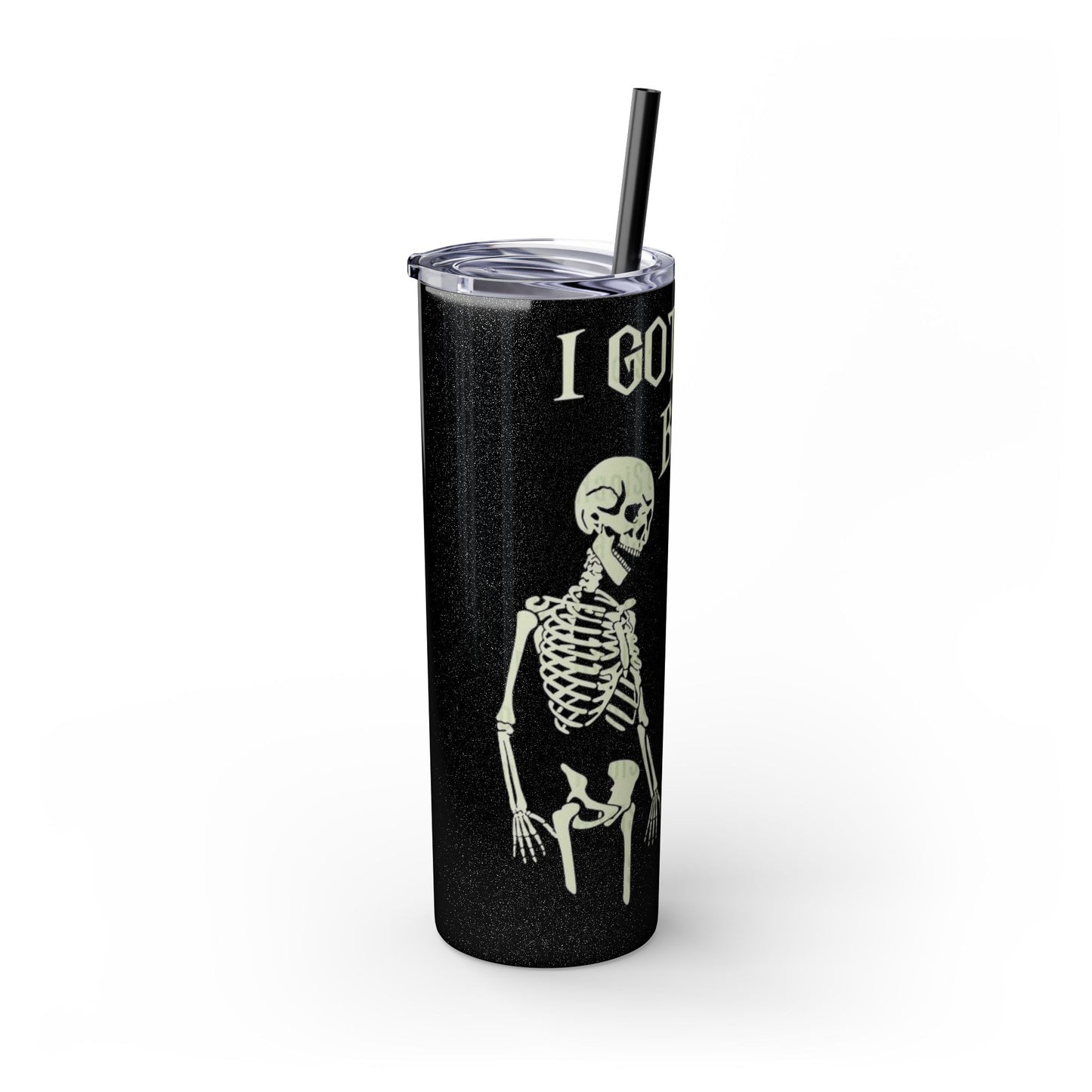 Halloween Skeleton-Themed Tumbler, Got Your Back Drinkware, I Got Your Back Skinny Tumbler, Cute Gifts for Halloween, Fun Vibes for Parties