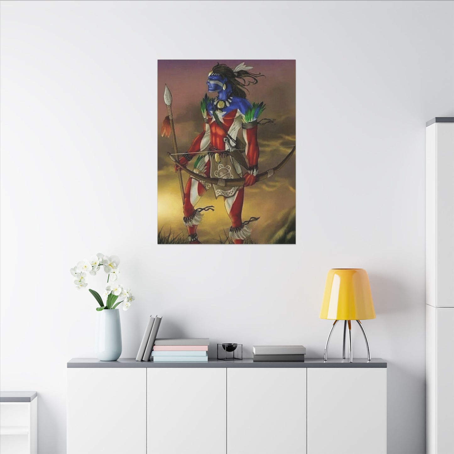 Borikén Rooted in Culture, Radiating Power Tribal Puerto Rico Warrior Canvas Art, Taino Wall Decor, Boho, Unique Gift for Collectors, Cultural Prints