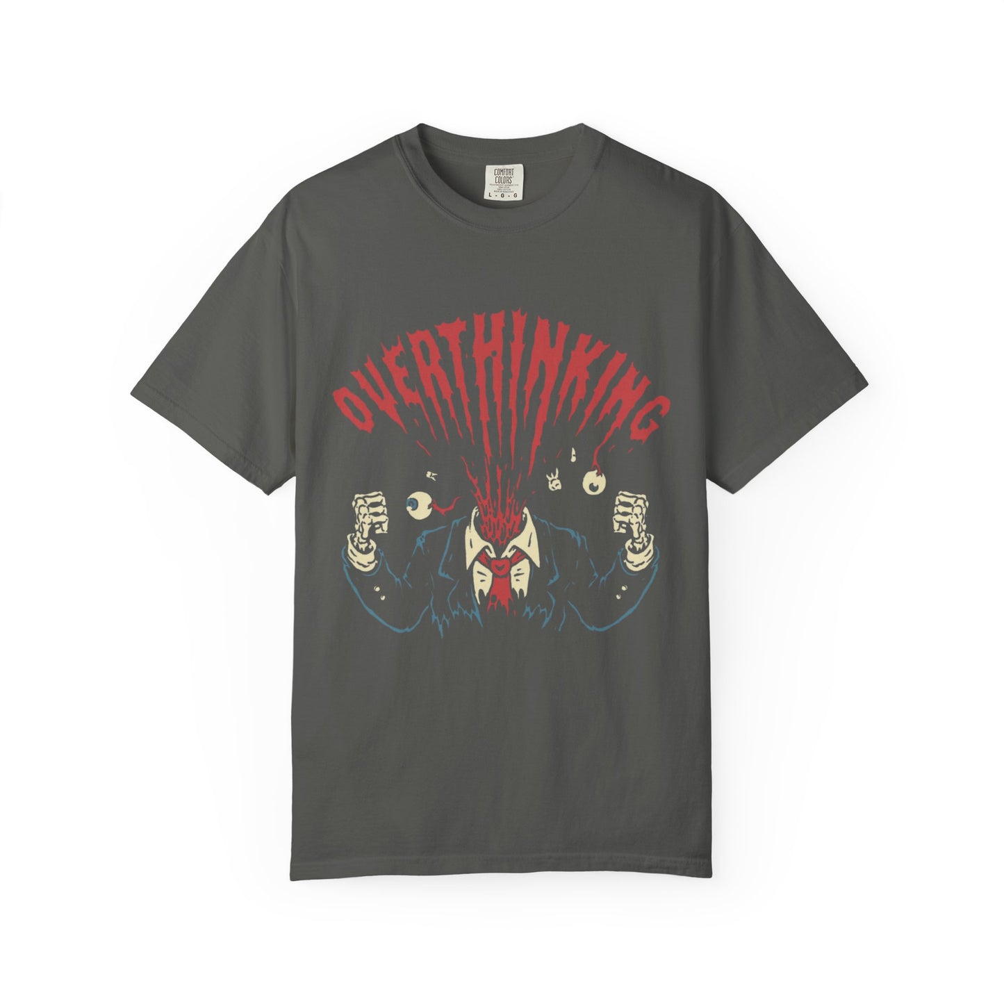 Mentally on Vacation Overthinking Garment-Dyed Unisex T-Shirt, Casual Wear, Gift for Anxiety Awareness, Self-Care Apparel, Unique Graphic Tee