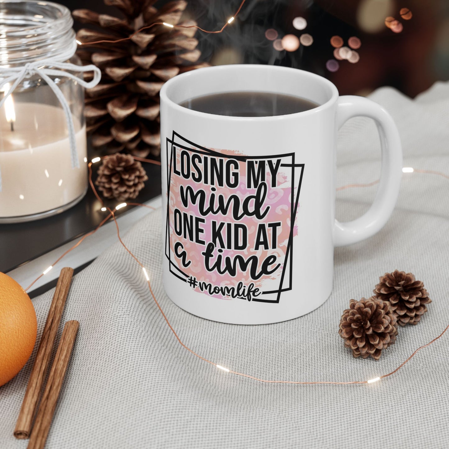 Mindful Moments Ceramic Mug, Coffee Lover Gift, Relaxation Mug, Self-Care Ceramic Cup, Motivational Quote Mug