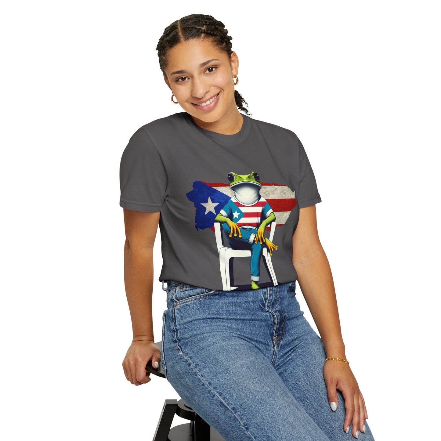 Patriotic Puerto Rican Shirt Patriotic Frog T-shirt, Humor Shirt, Gift for Nature Lovers, Summer BBQ Outfit