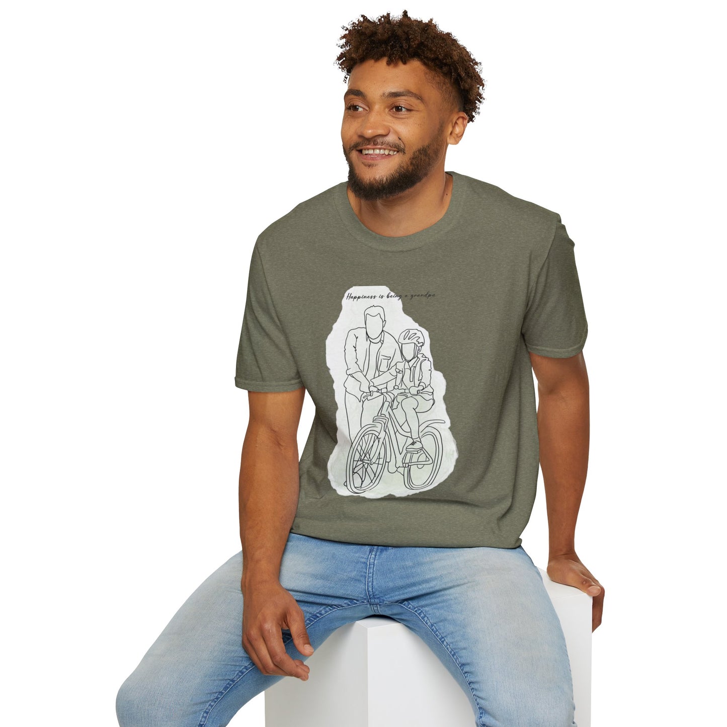 Happiness in Simplicity T-Shirt, Unisex Softstyle Tee, Casual Wear, Gift for Cyclists, Inspirational Quote Shirt, Summer Fashion