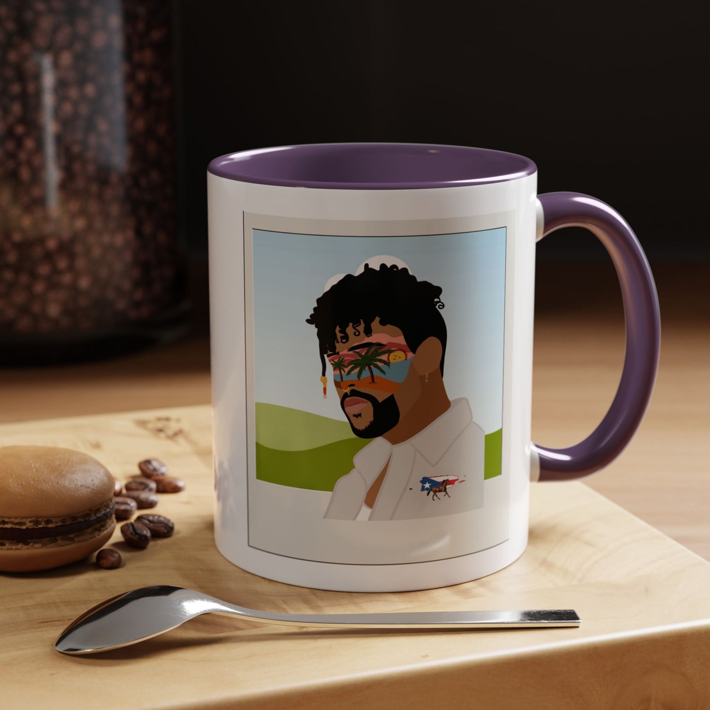 Por la manana Cafe Puerto Rican Mug Boricua Pride Mug Coffee Lover’s Essential, Stylish Mug with Portrait Design