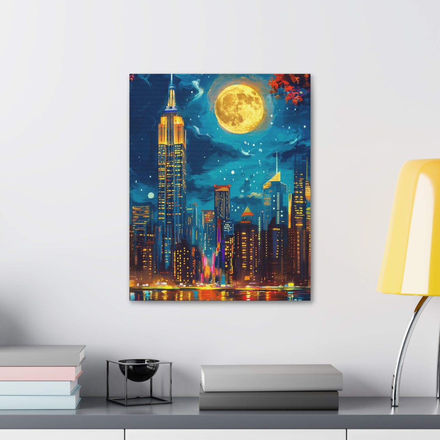 Cityscape Decor, New York Night Scene, Home Gallery Artwork, Gift for Urban Lovers, Dreams and Inspiration