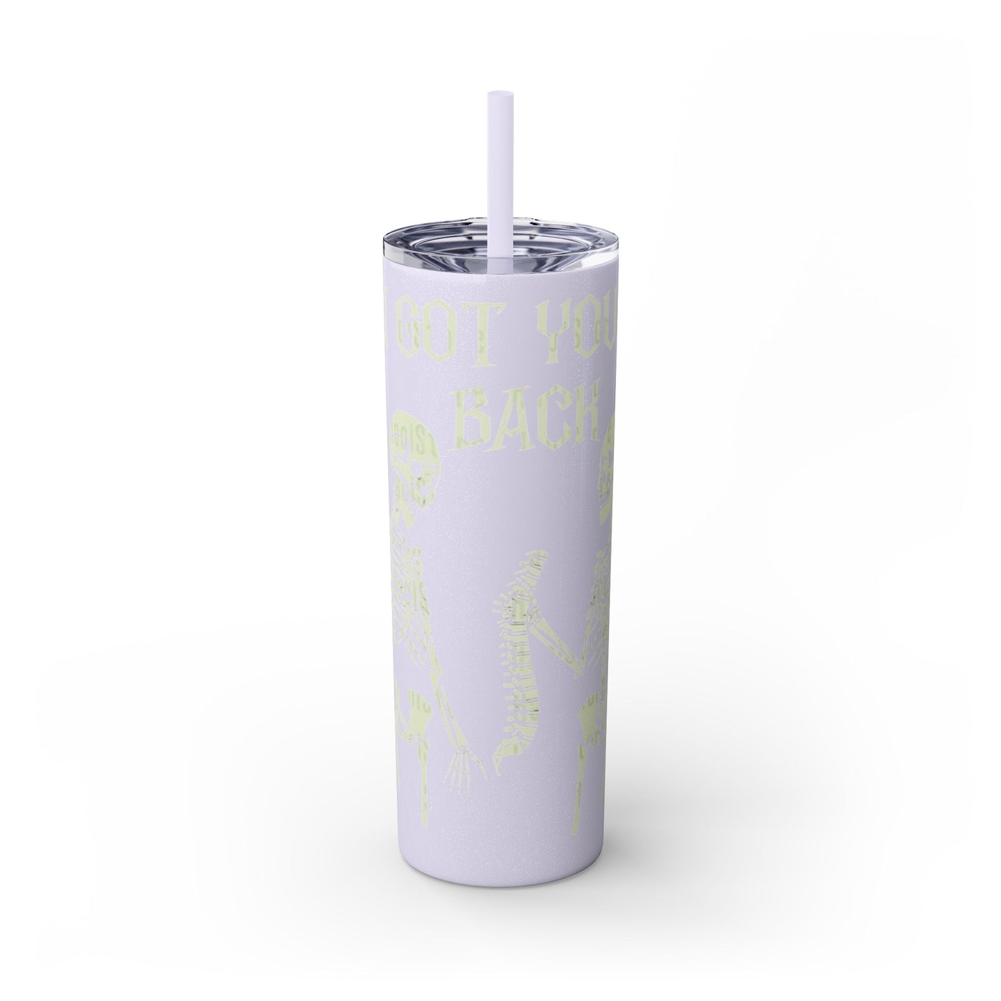 Halloween Skeleton-Themed Tumbler, Got Your Back Drinkware, I Got Your Back Skinny Tumbler, Cute Gifts for Halloween, Fun Vibes for Parties
