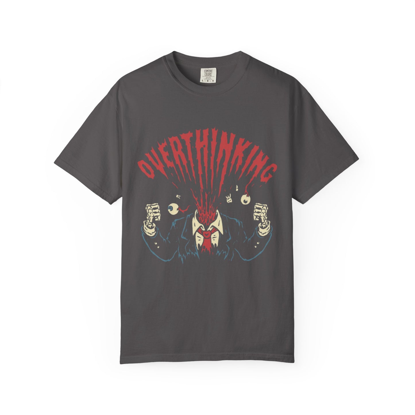 Mentally on Vacation Overthinking Garment-Dyed Unisex T-Shirt, Casual Wear, Gift for Anxiety Awareness, Self-Care Apparel, Unique Graphic Tee