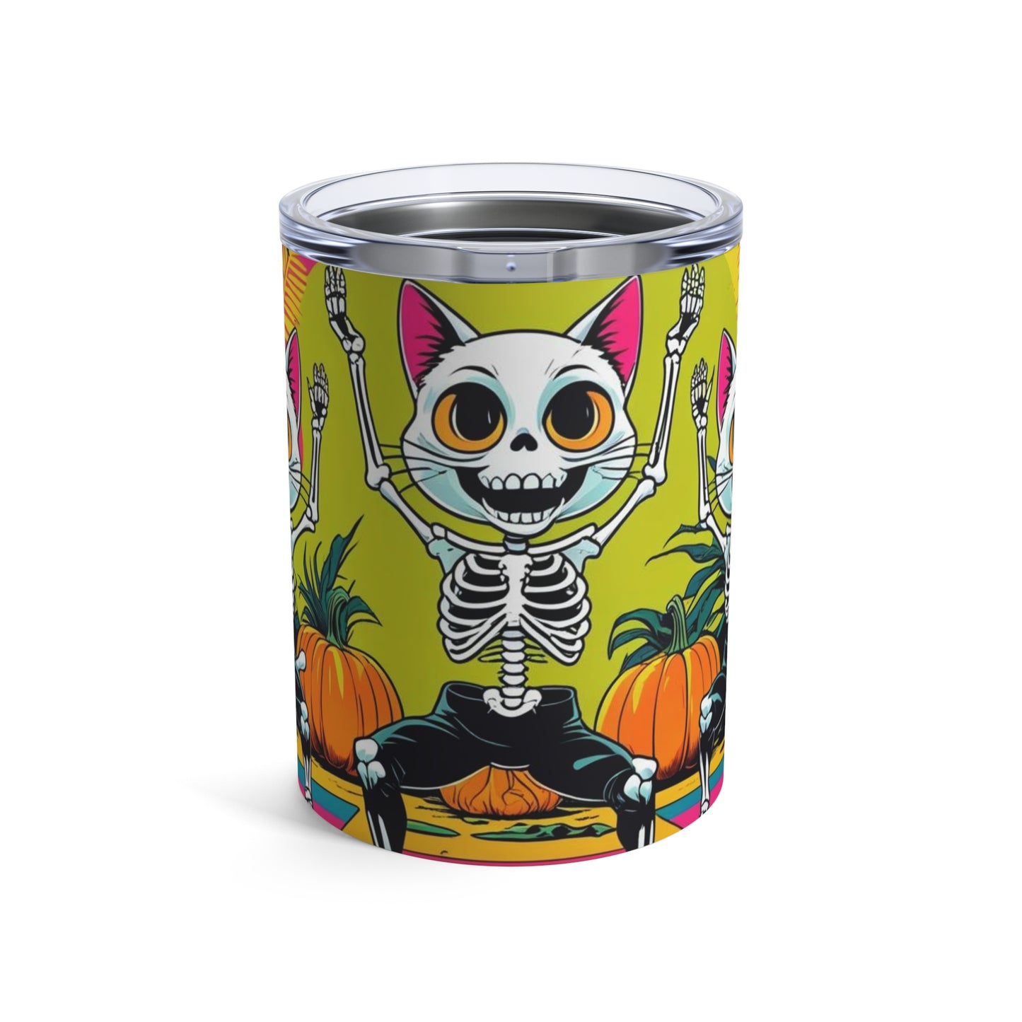 Vibrant Halloween Tumbler, Day of the Dead Mug, Skull Design Cup, Fall Pumpkin Drinkware, Spooky Party Essentials