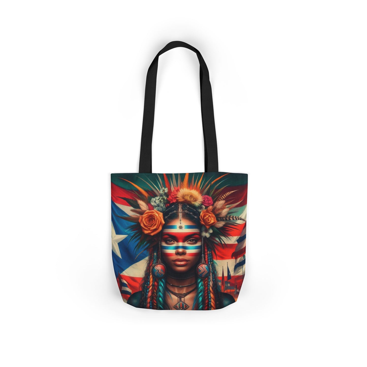 PUERTO RICO Canvas Tote Bag, 5-Color Straps