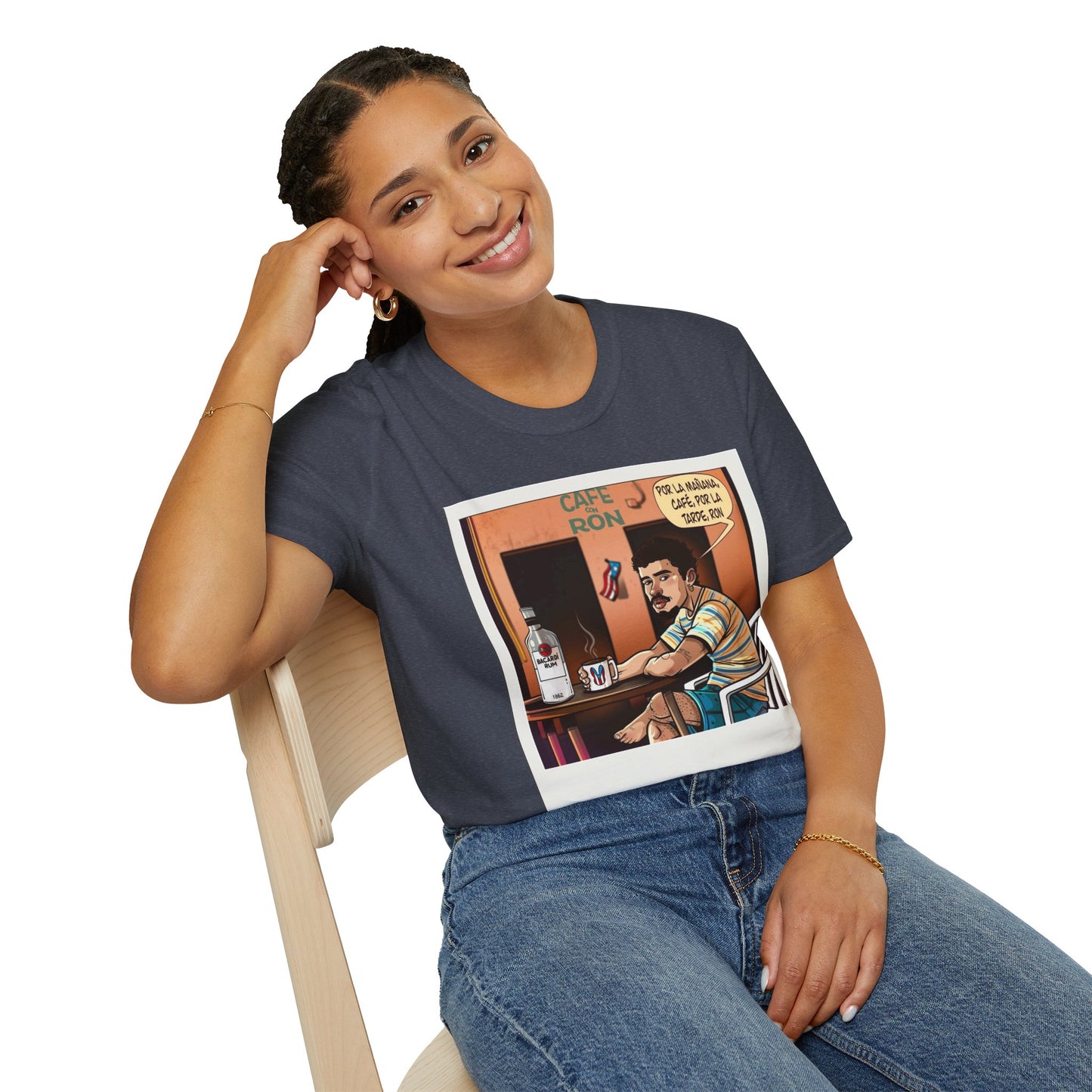 POR LA MANANA CAFE Coffee Lovers, Casual Wear, Unisex Fashion Proud Puerto Rican Tee Puerto Rican Heritage Shirt