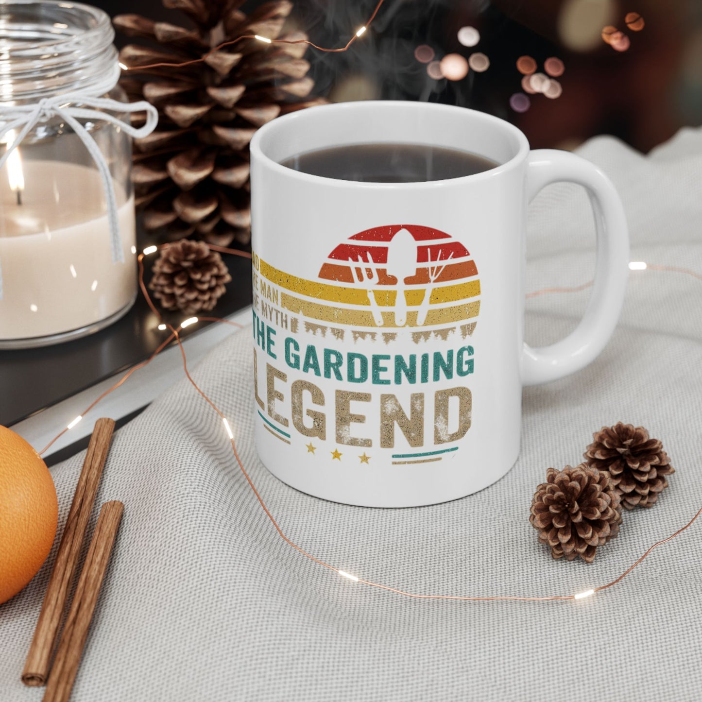 Gardening Legend Ceramic Mug for Dads, Funny Gift for Gardeners, 11oz 15oz Mug, Unique Fathers Day Present, Colorful Coffee Cup