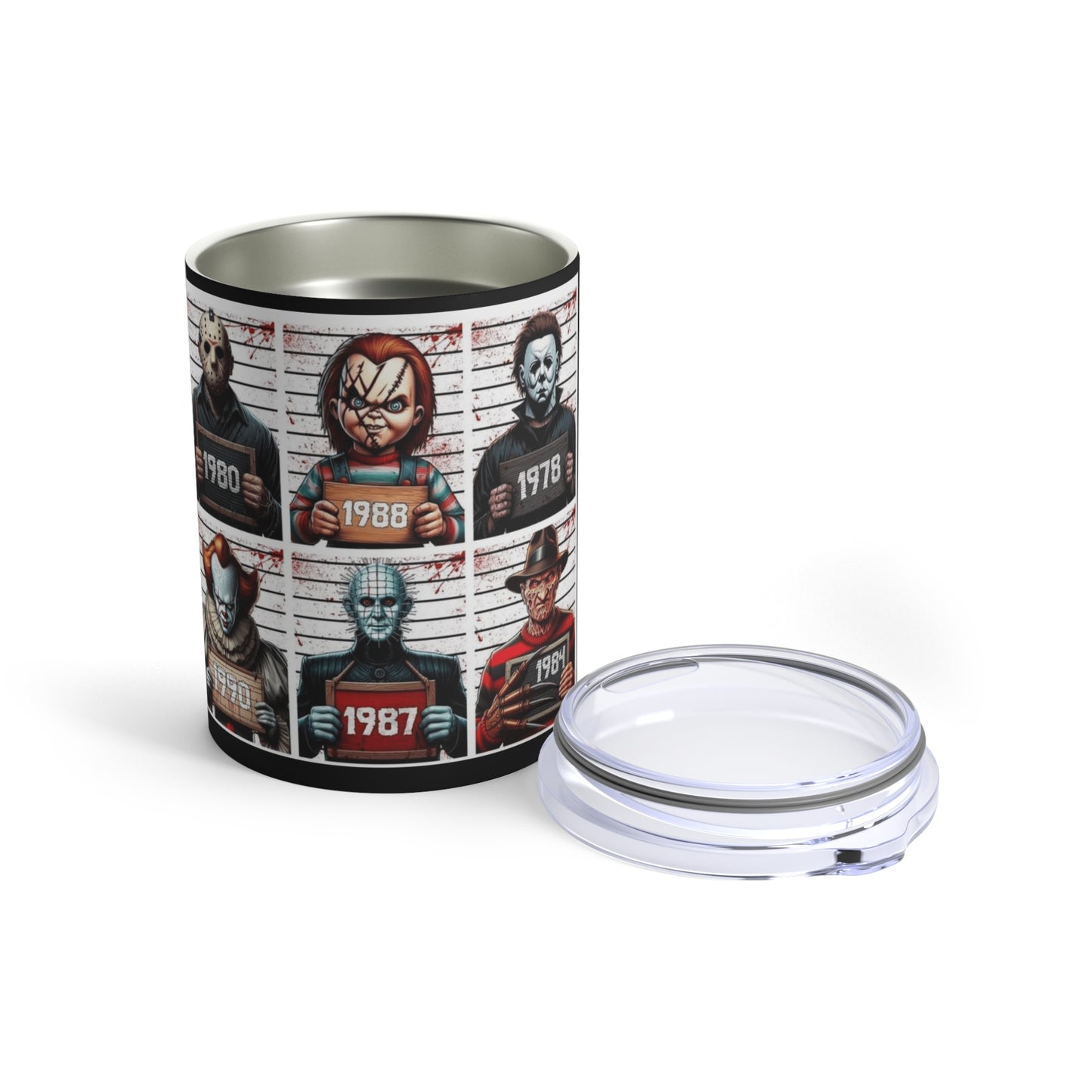 Halloween Retro Horror Movie Tumbler 10oz | Perfect for Halloween, Gifts for Horror Fans, Movie Night Essentials, Collectible Drinkware