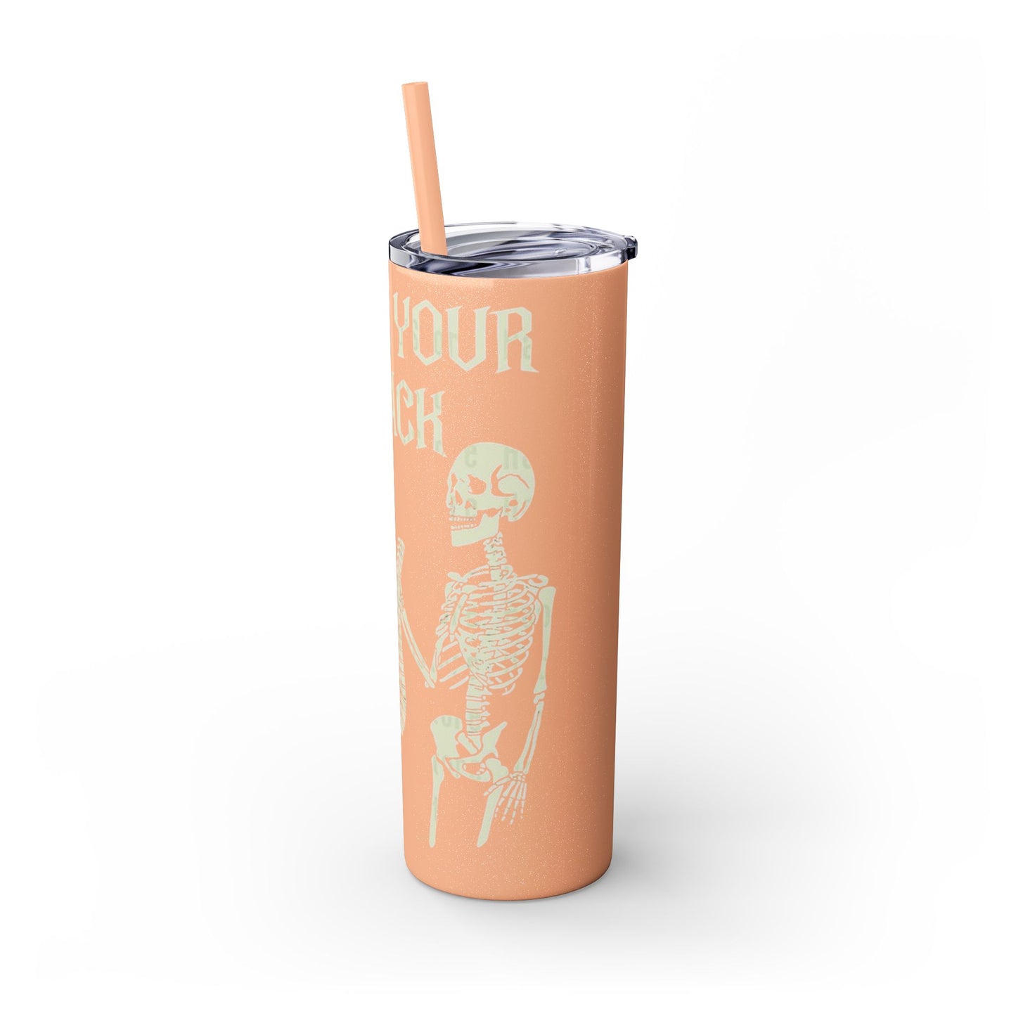 Halloween Skeleton-Themed Tumbler, Got Your Back Drinkware, I Got Your Back Skinny Tumbler, Cute Gifts for Halloween, Fun Vibes for Parties