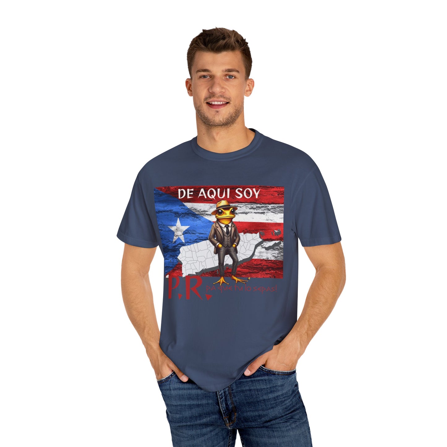 Puerto Rican Pride T-Shirt, Fun Casual Wear, Unisex Garment-Dyed Tee, Perfect for Celebrations, Cultural Identity Shirt