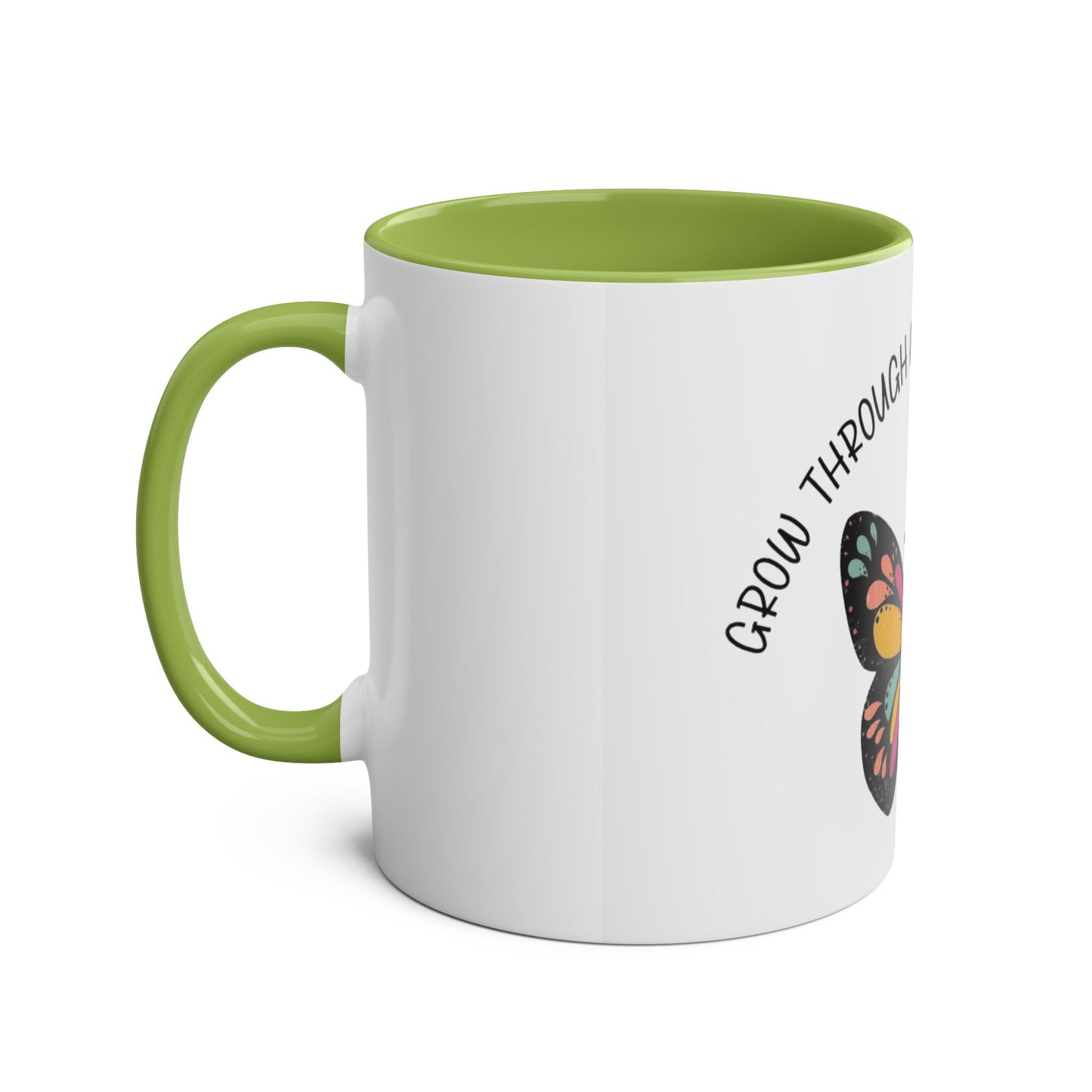 Start your day with meaning. Inspirational Two-Tone Mug for Growth Mindset, Butterfly Design, Coffee or Tea Lover Gift, Motivational Quote, Perfect for Self-Care