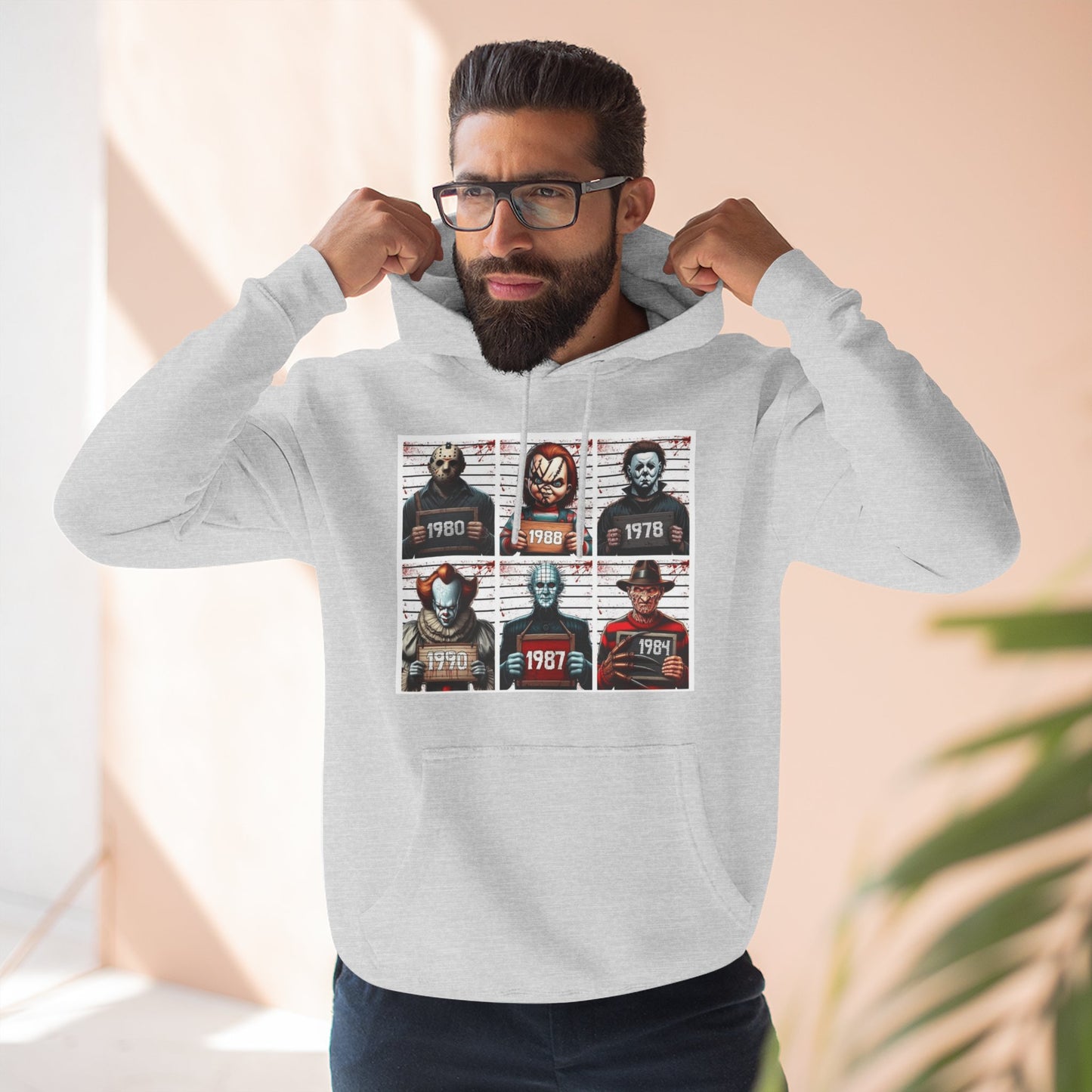 Spooky Vibes Only Halloween Sweater Retro Horror Movie Three-Panel Fleece Hoodie, Halloween Gift, Cozy Sweatshirt, Movie Lover Apparel, Vintage Movie Merchandise