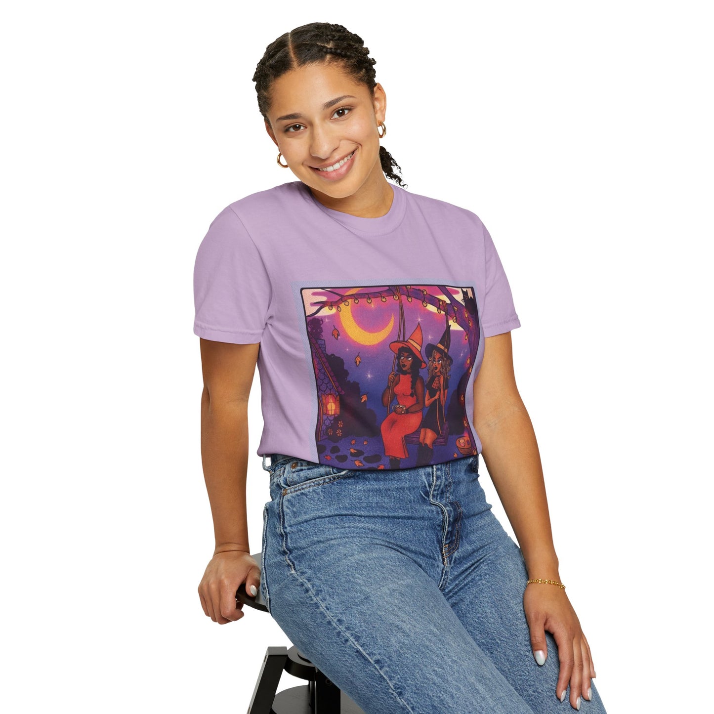 Spooky Vibes Only – Halloween Graphic Tee" Bewitching Libra T-Shirt - Festive and Connected - Unisex Garment-Dyed Tee for Astrology Lovers, Halloween, Birthdays, Gifts, Casual Wear