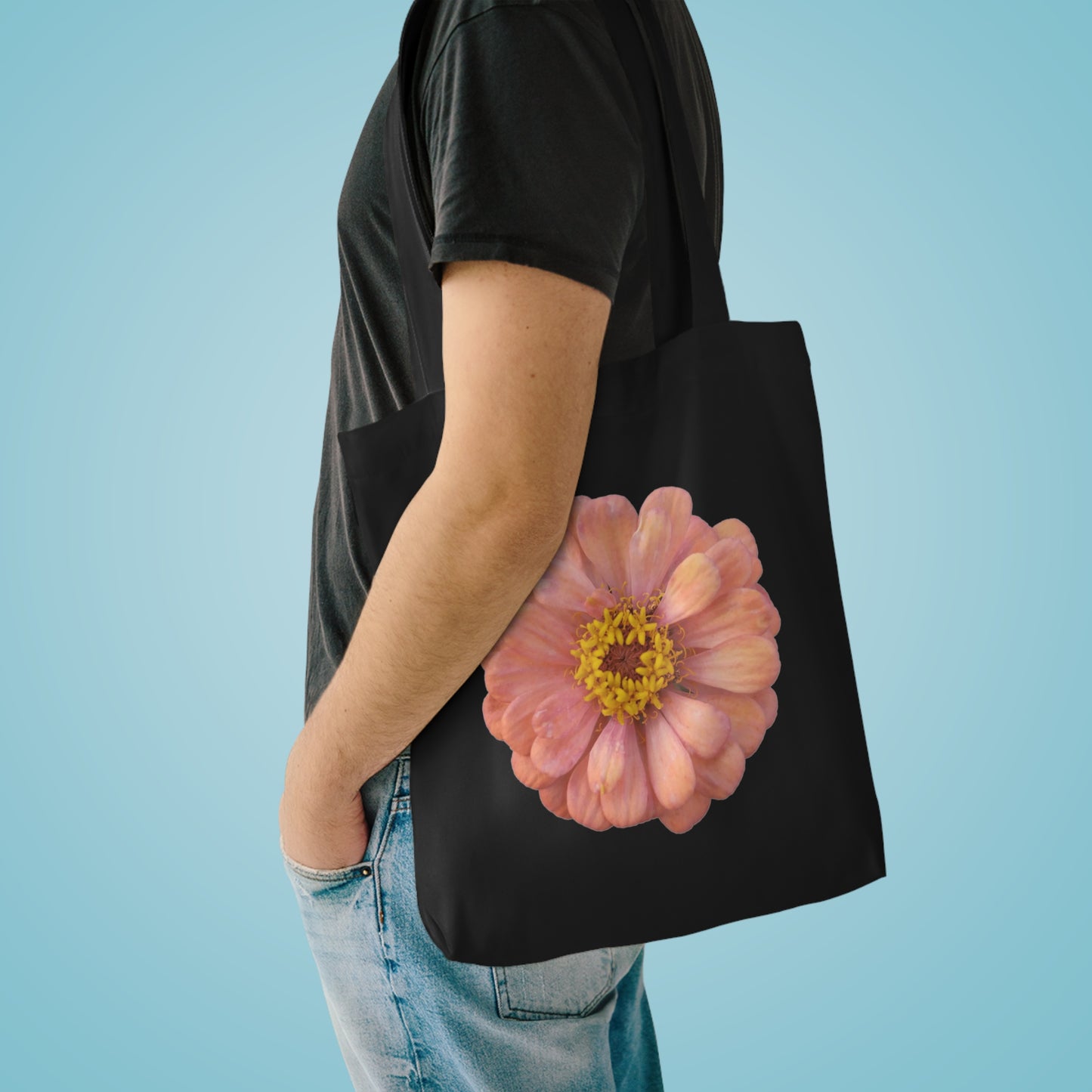 Stylish Floral Cotton Tote Bag, Eco-Friendly Shopping Tote, Beach Bag, Gift for Her, Reusable Grocery Bag, Fashionable Handbag