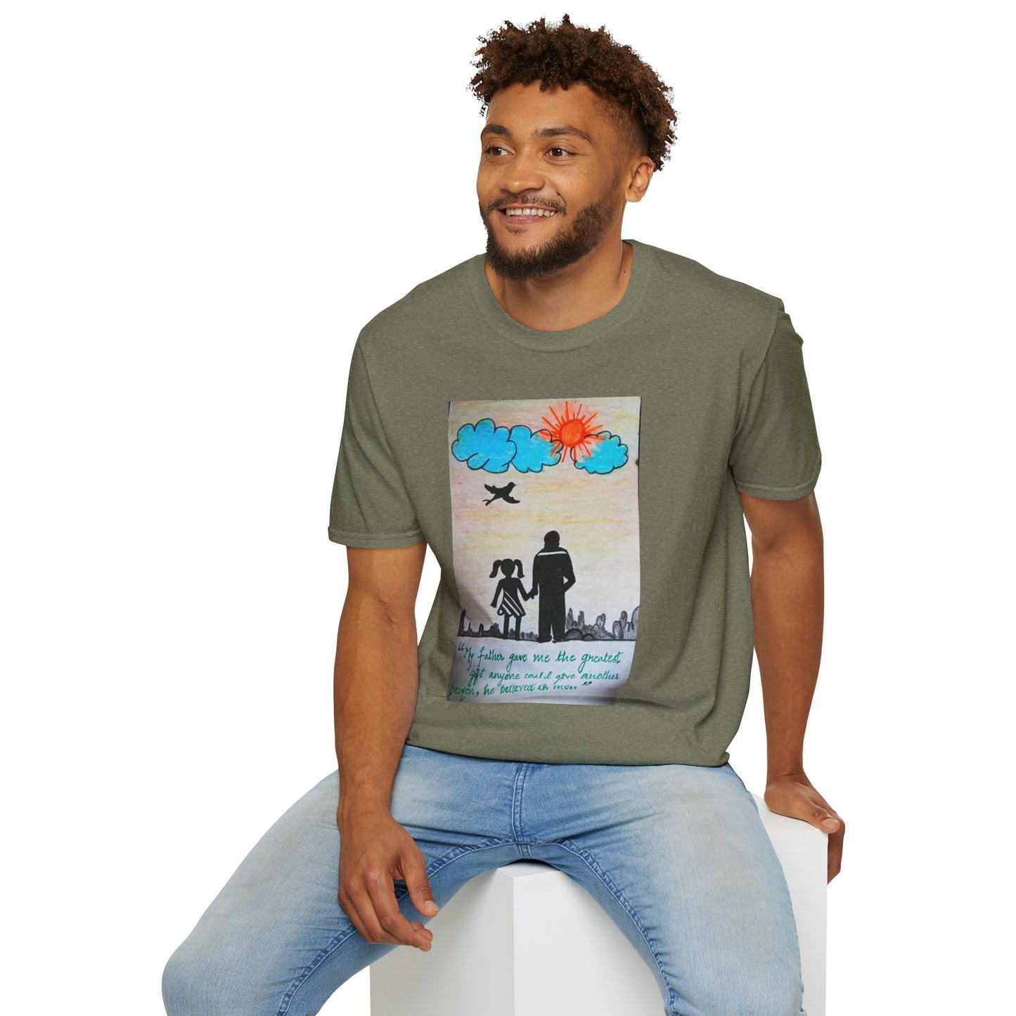Inspirational Father-Daughter T-Shirt, Unisex Softstyle Tee for Family Bonding, Gift for Dads, Father's Day, Birthday