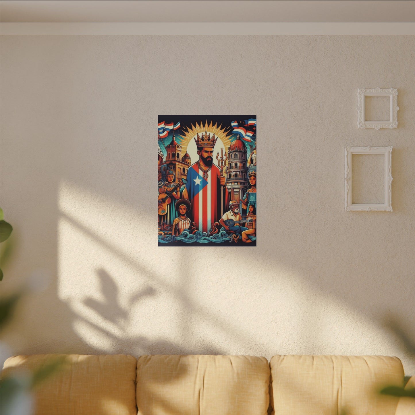 Vibrant Puerto Rican Art Canvas, Cultural Wall Decor, Celebration Decor, Unique Gift, Home Accent, Multi-Size