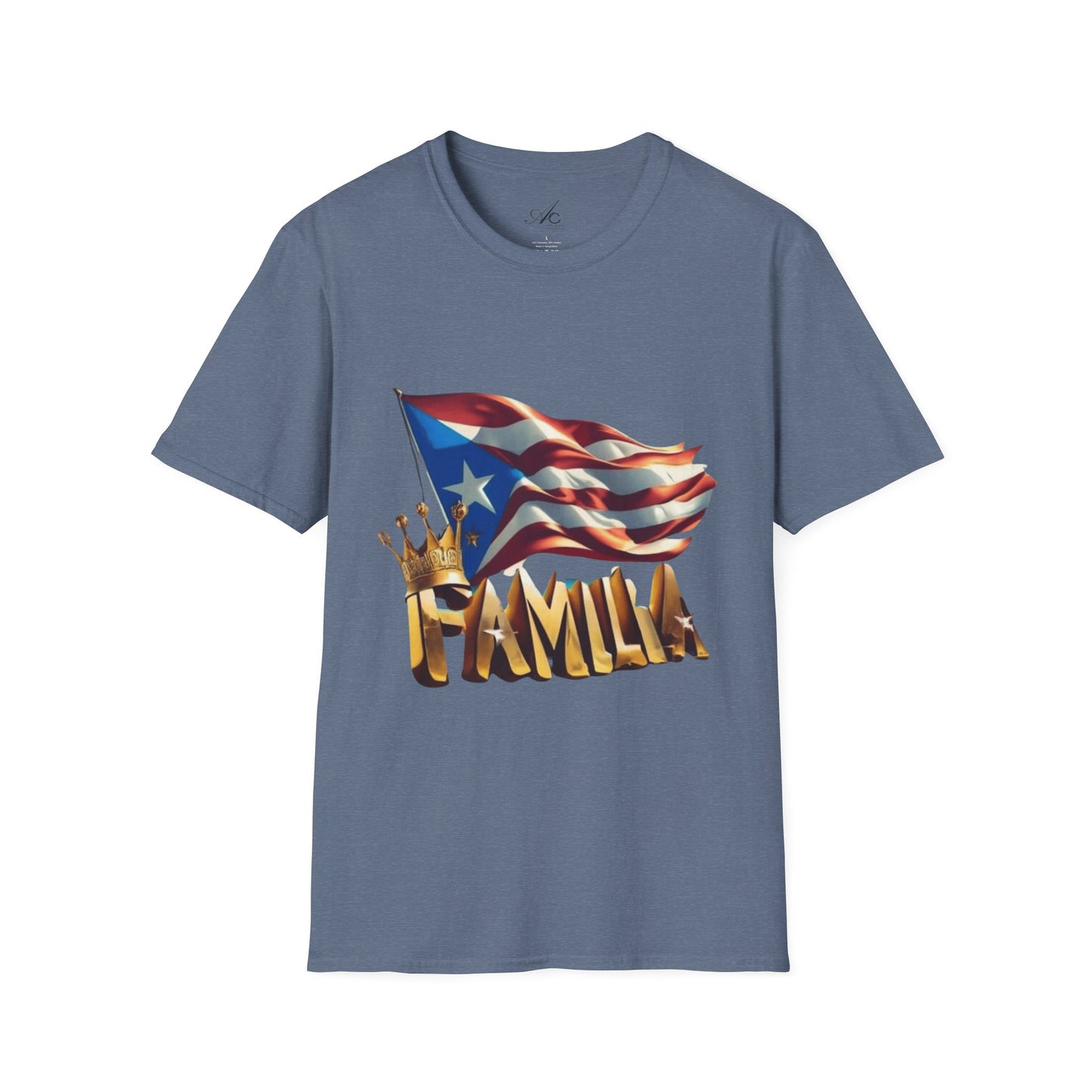 Puerto Rican Familia T-Shirt, Unisex Softstyle Tee, Patriotic Shirt, Family Unity Gift, Summer Celebration Apparel
