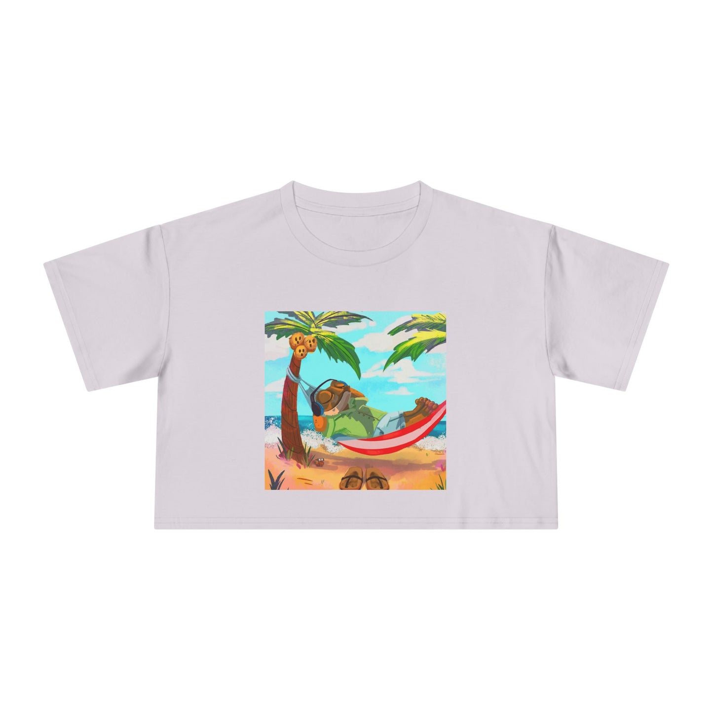 Boriqua T-Shirt Tropical Paradise Crop Tee - Chill Vibes, Women's Casual Top, Summer Style, Beachwear, Vacation Shirt