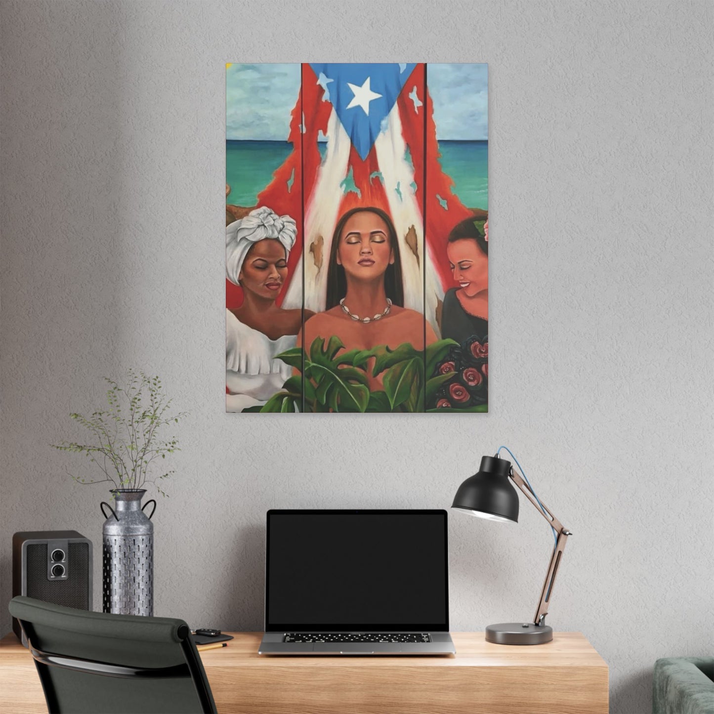 Capturing the Heart and Soul of Puerto Rican Art, Ethnic Canvas Print, Gift for Art Lovers, Beach-Themed Artwork