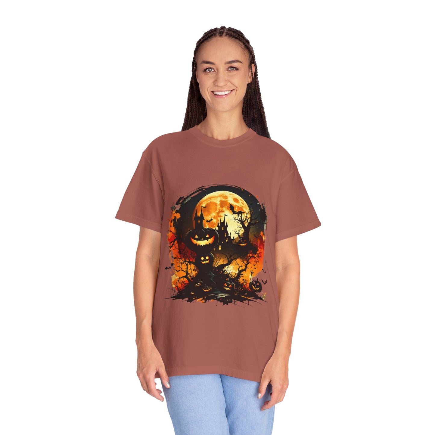 Halloween Moon Graphic T-shirt, Unisex Spooky Shirt, Fall Outfit, October Fest Tee, Halloween Party Wear, Trick or Treat T-shirt