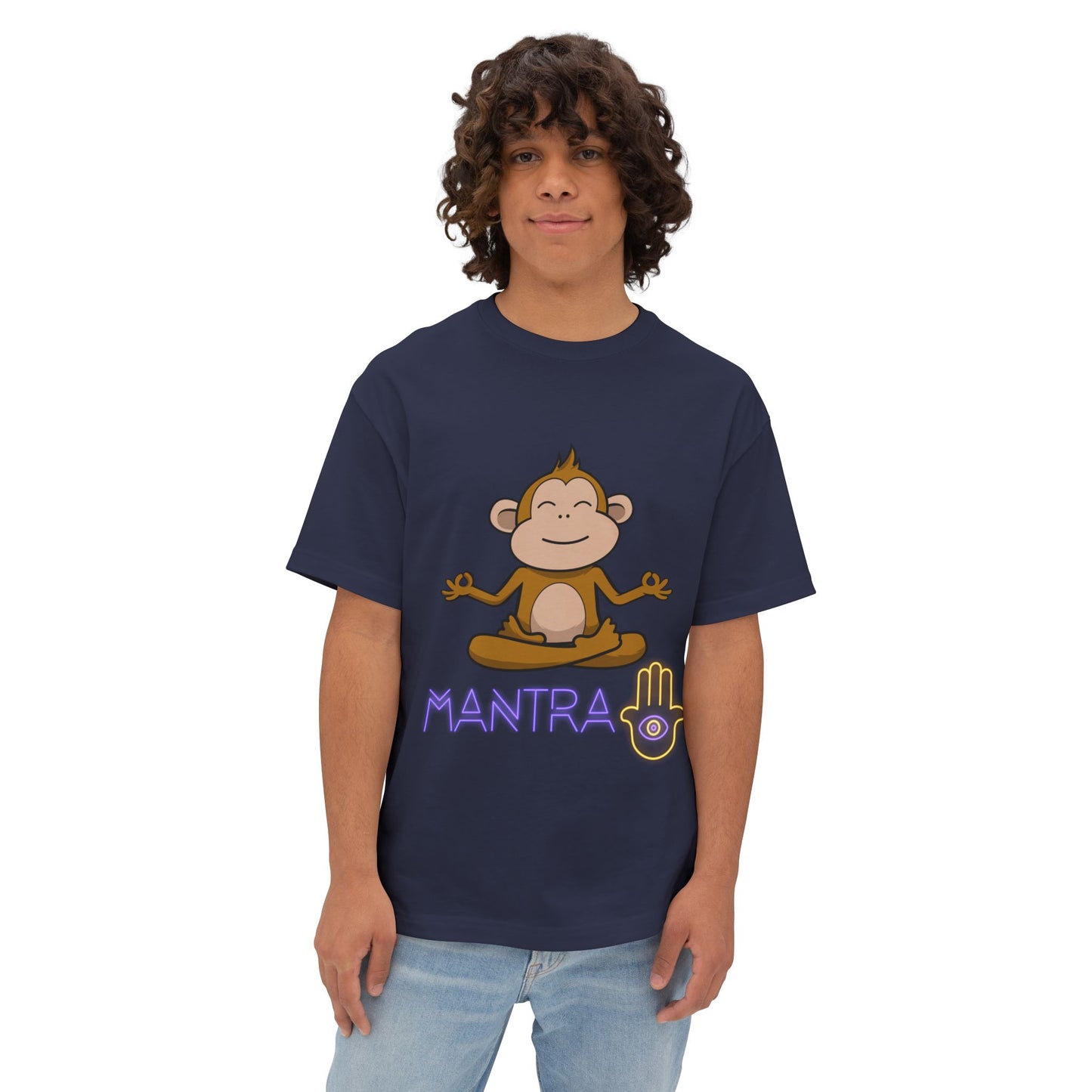 🧘♀️ Wear Your Peace. Mindful Monkey Graphic Tee | Unisex Boxy T-Shirt for Yoga Lovers, Gifts for Him/Her, Relaxation Apparel, Meditative Wear, Casual Streetwear