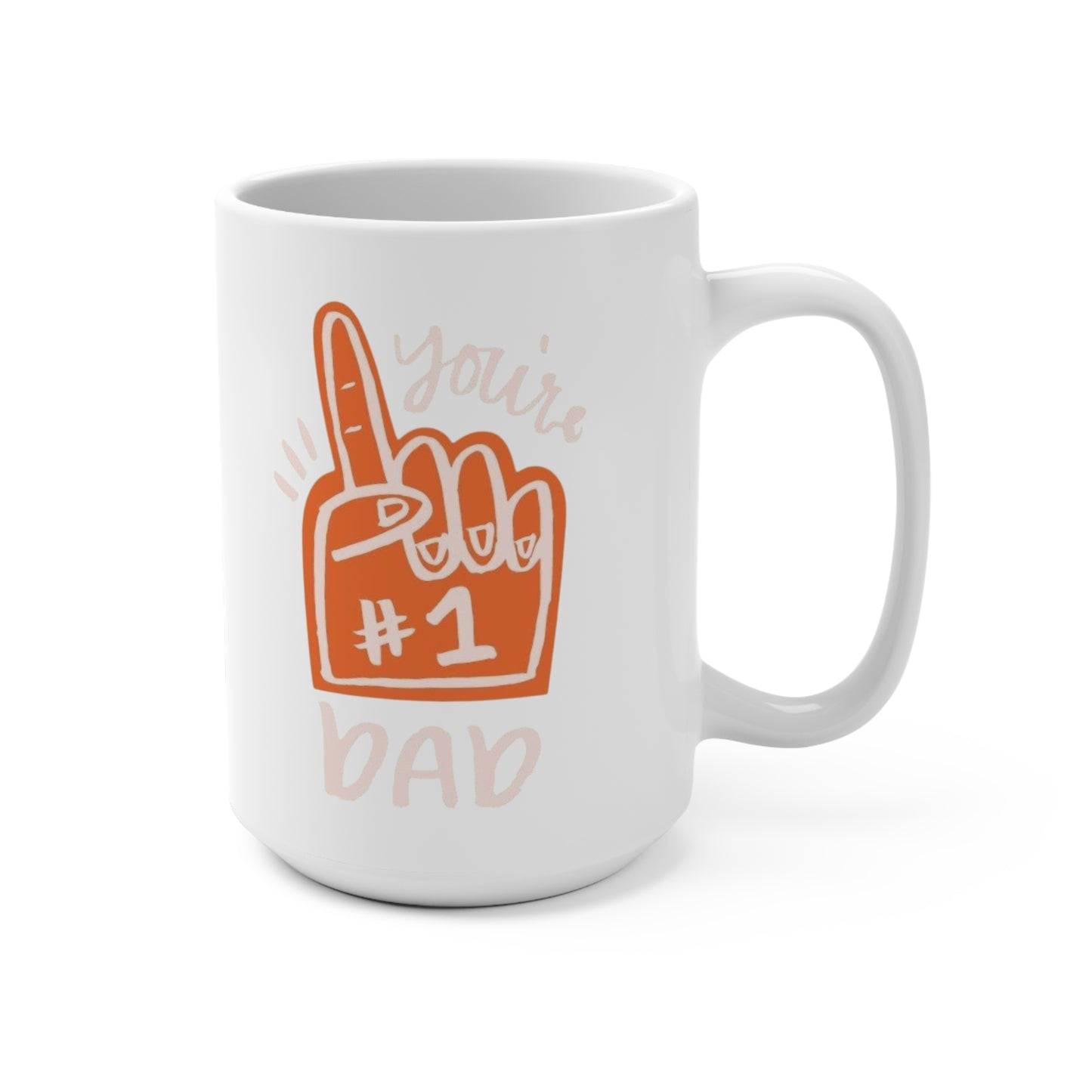 1 Dad Mug, Funny Coffee Cup for Fathers Day, Unique Gift for Dad, Personalized Drinkware, Family Celebration, 15oz Mug