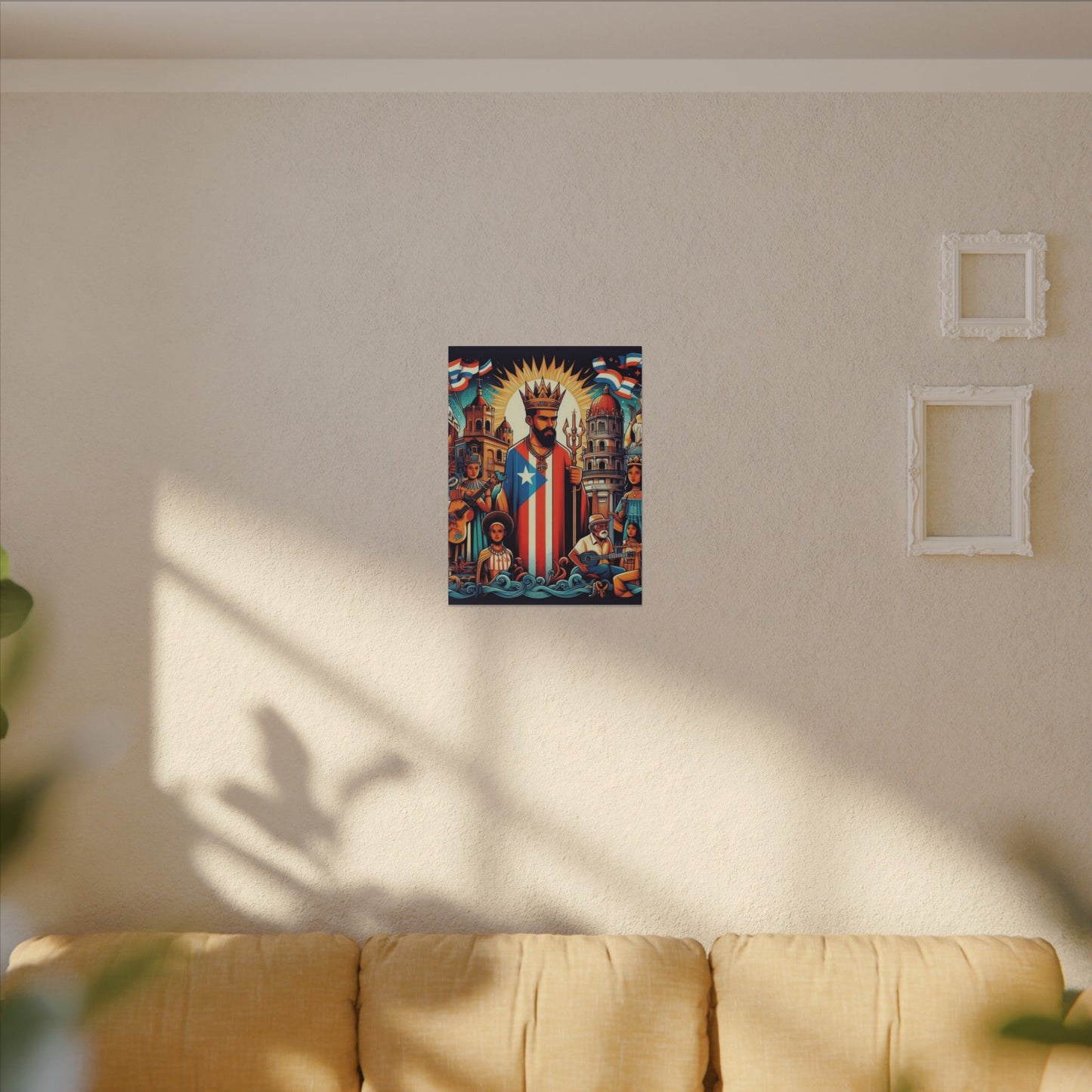 Vibrant Puerto Rican Art Canvas, Cultural Wall Decor, Celebration Decor, Unique Gift, Home Accent, Multi-Size
