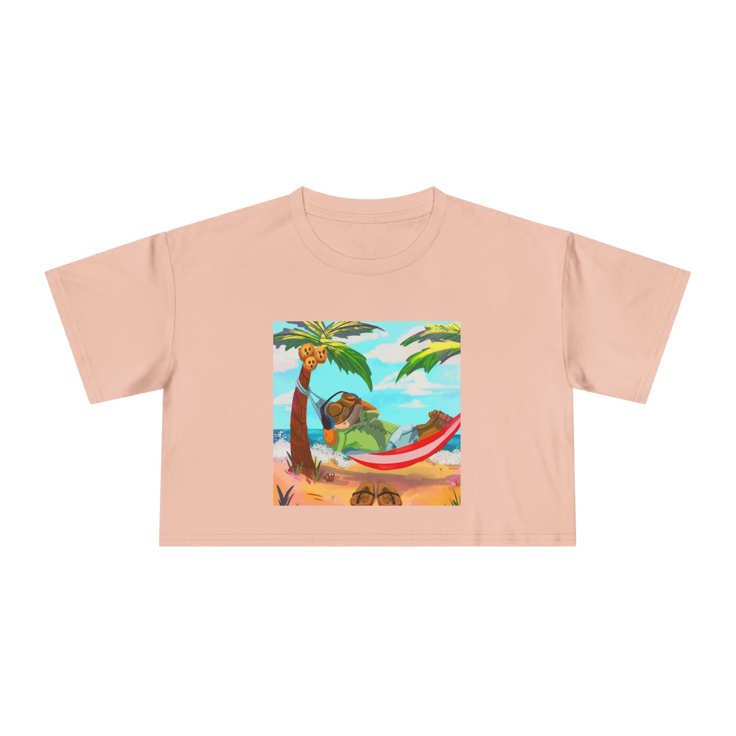 Boriqua T-Shirt Tropical Paradise Crop Tee - Chill Vibes, Women's Casual Top, Summer Style, Beachwear, Vacation Shirt